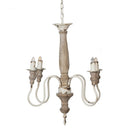 4 Light Chandelier, Hanging Light Fixture With Adjustable Chain For Kitchen, Bulb Not Included - Cream White