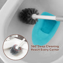 Toilet Brush And Holder Set With Stand, Bathroom Cleaning Tool Plastic - White