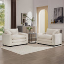 Modern Classic Corduroy Fabric Single Chair Deep Seat Sofa With Pillow