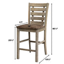 5 Pieces Set Counter Table Set Square Counter Table Solid Wood Modern Farmhouse Rustic Look Distressed Look - Grayish Brown