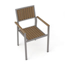 Stylish Modern Faux Wood & Aluminum Outdoor Dining Chairs, (Set of 2) - Natural