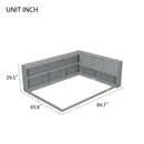 Floor Bed With L-Shaped Bookcases, Sliding Doors, Without Slats