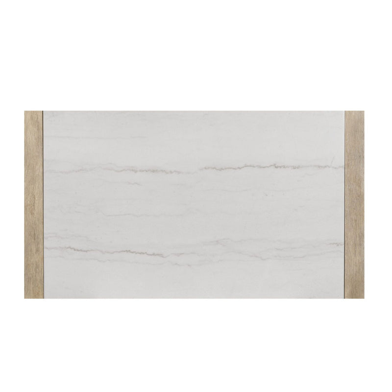 Vanilla - Real Marble Dining Table And Chair Set With Upholstery - Beige / Natural