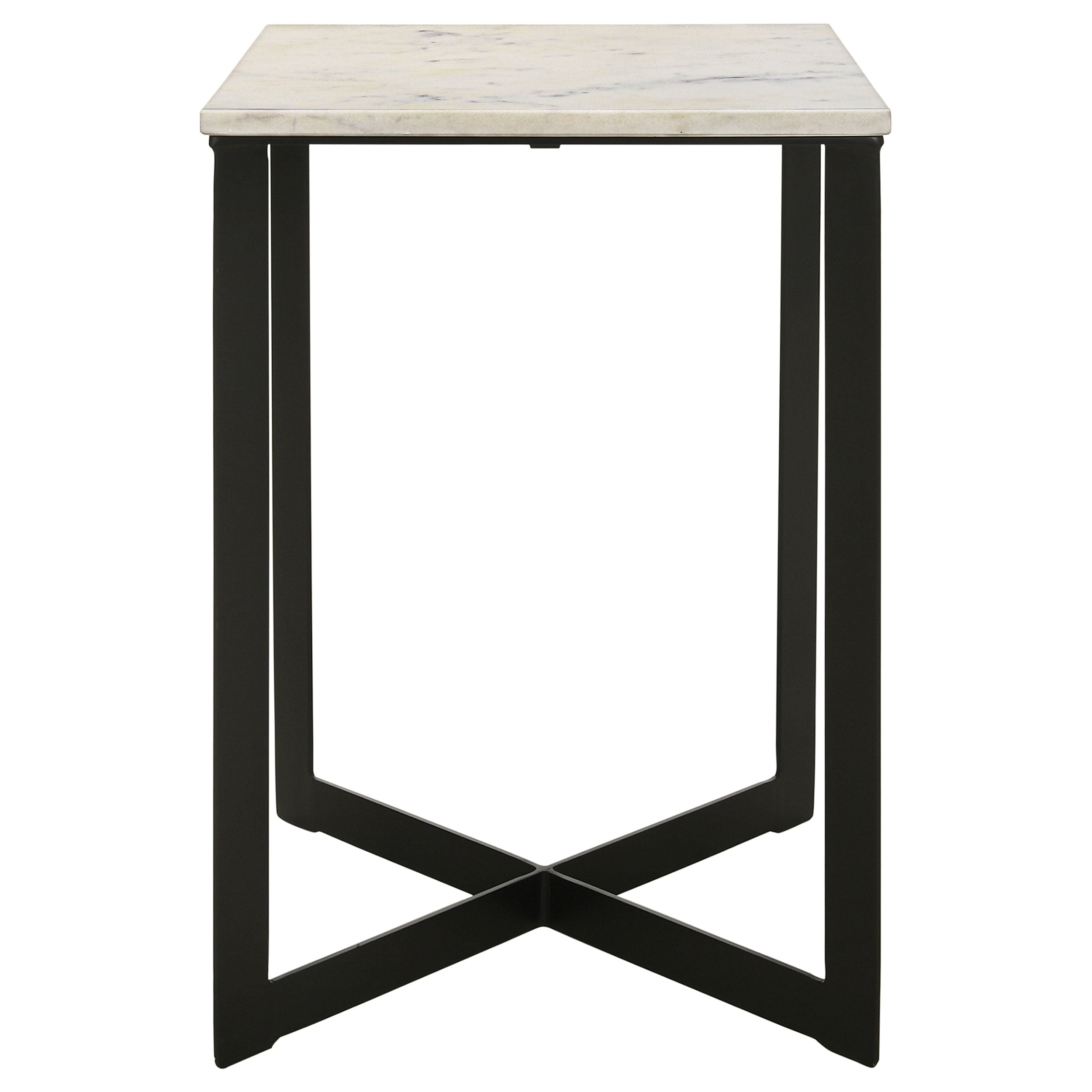Tobin Square Marble Top End Table White and Black — view 3