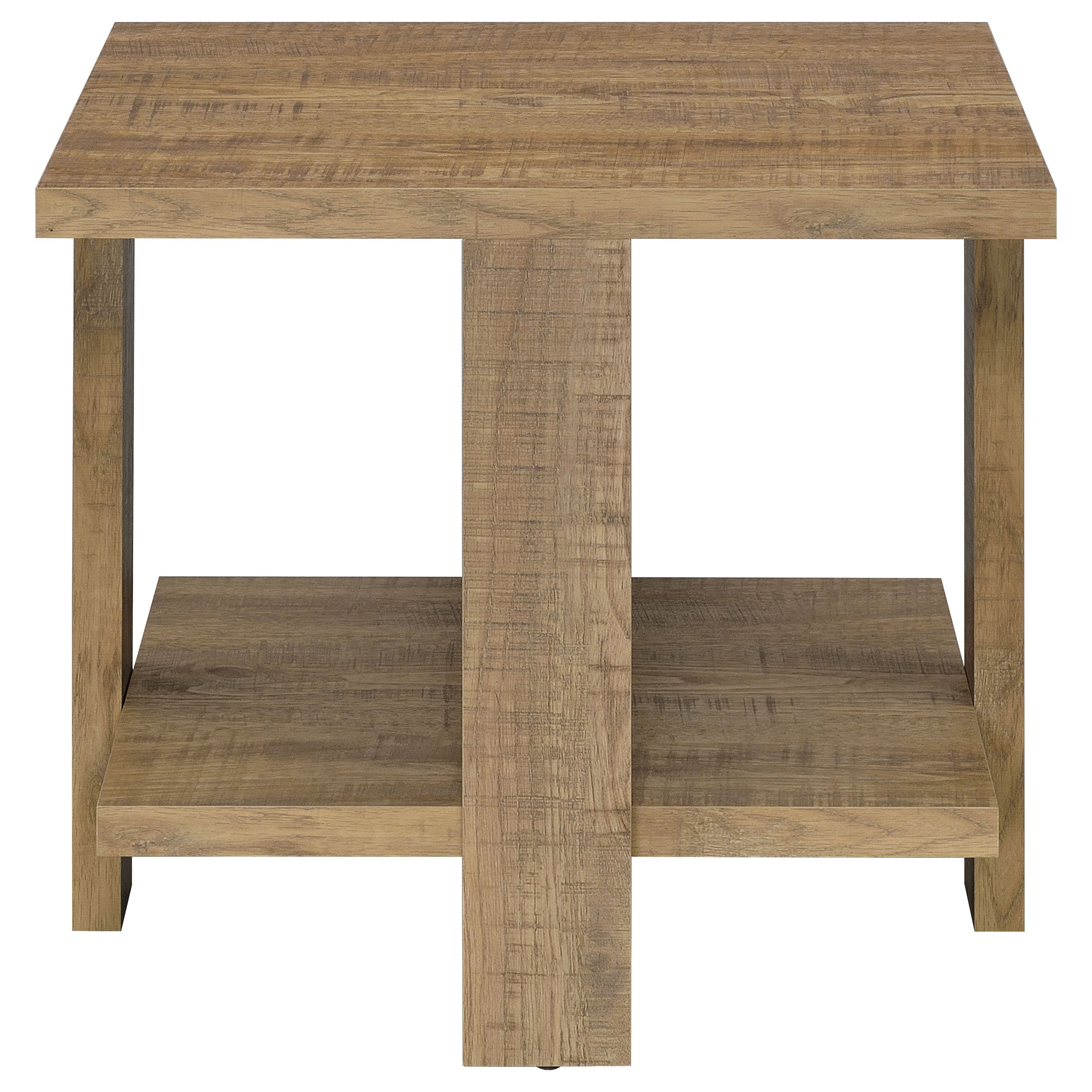 Dawn Square Engineered Wood End Table Mango Brown — view 3