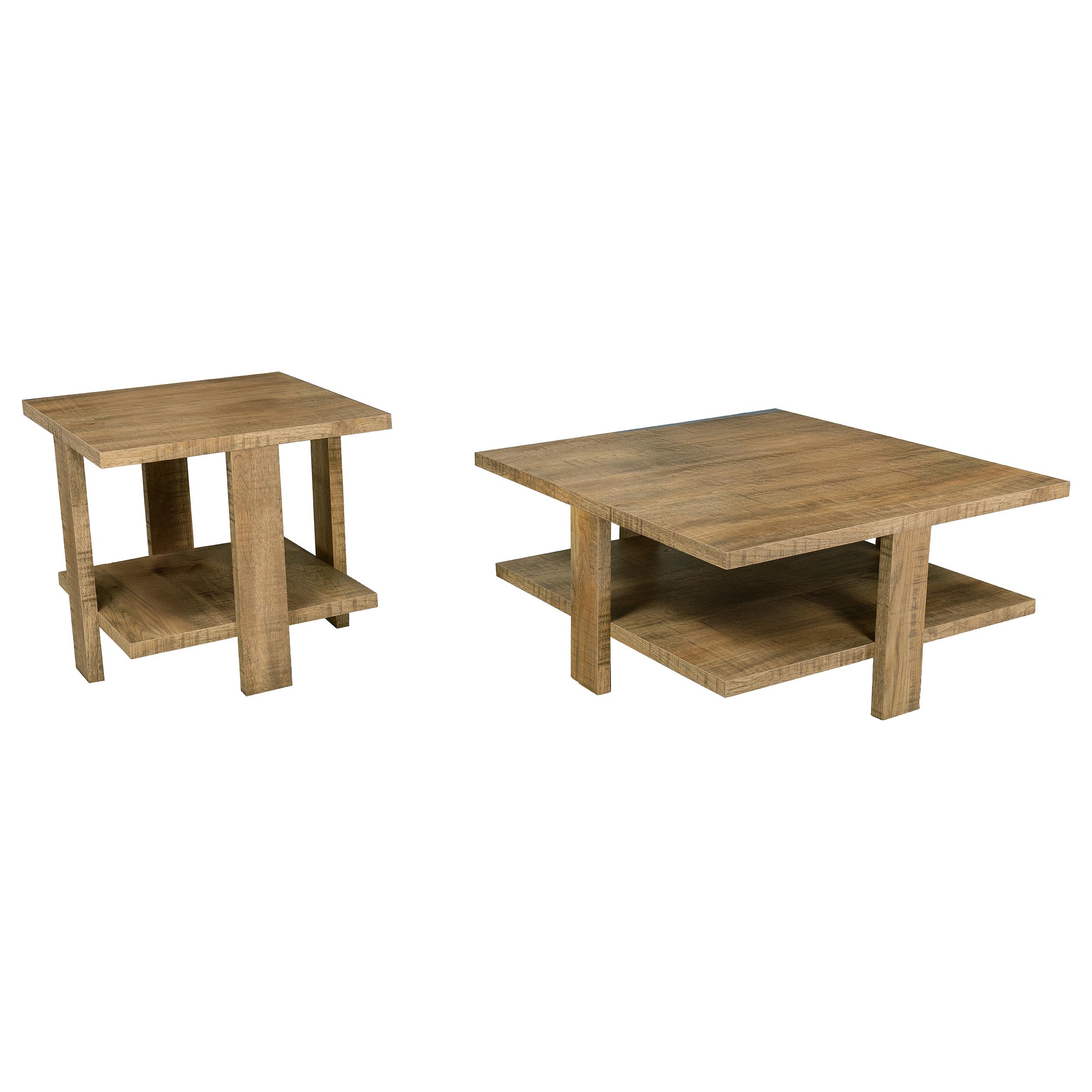 Dawn 2-piece Round Coffee and End Table Set Mango Brown — view 2