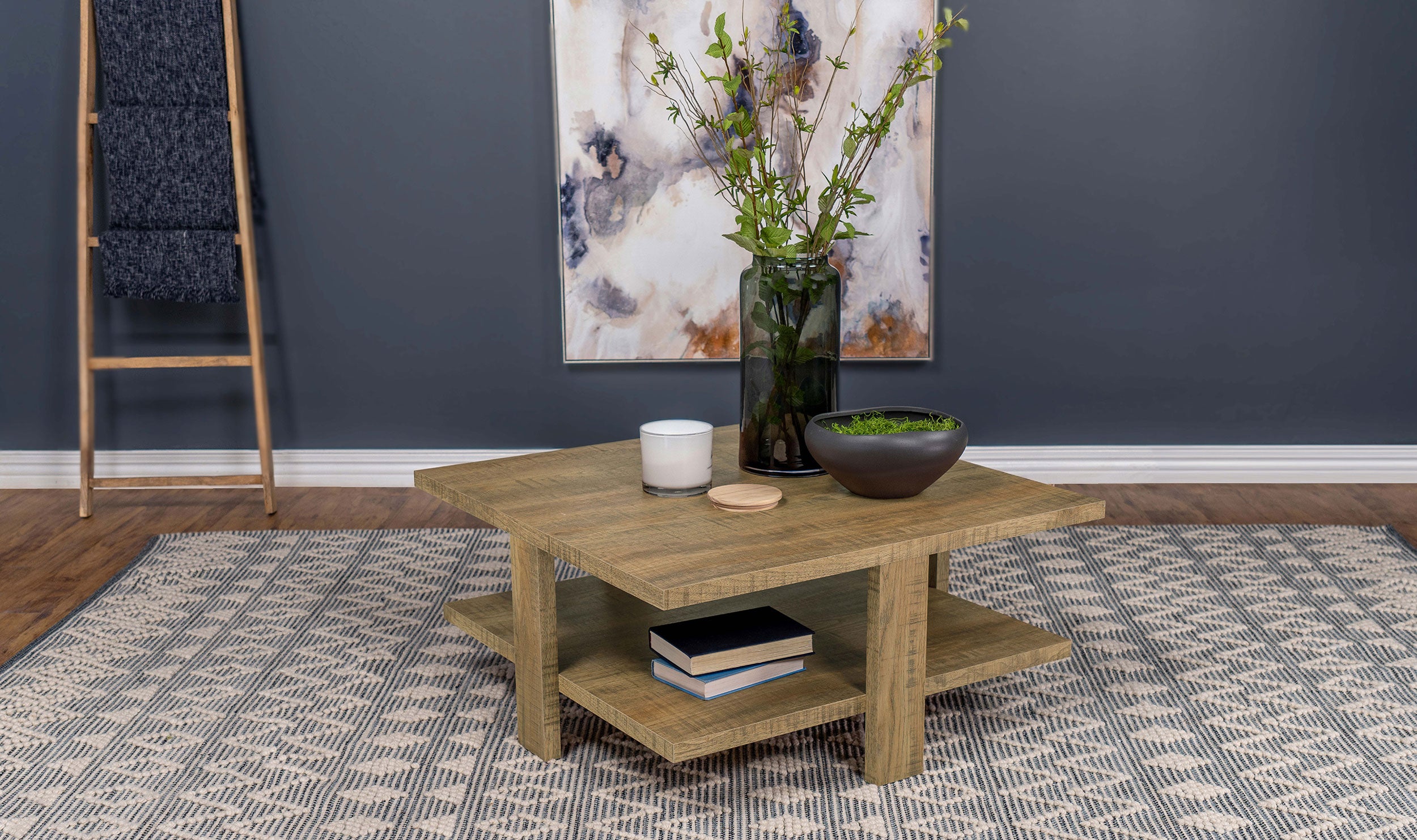 Dawn Square Engineered Wood Coffee Table Mango Brown — view 2