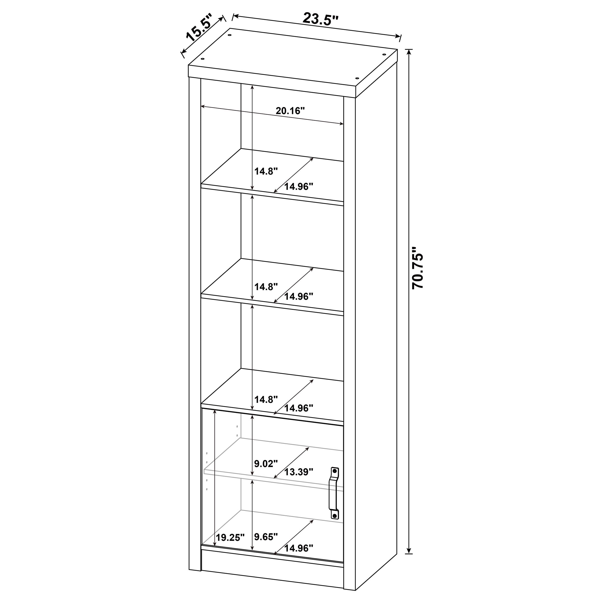 Burke 4-shelf Engineered Wood Media Tower Grey Driftwood — view 10