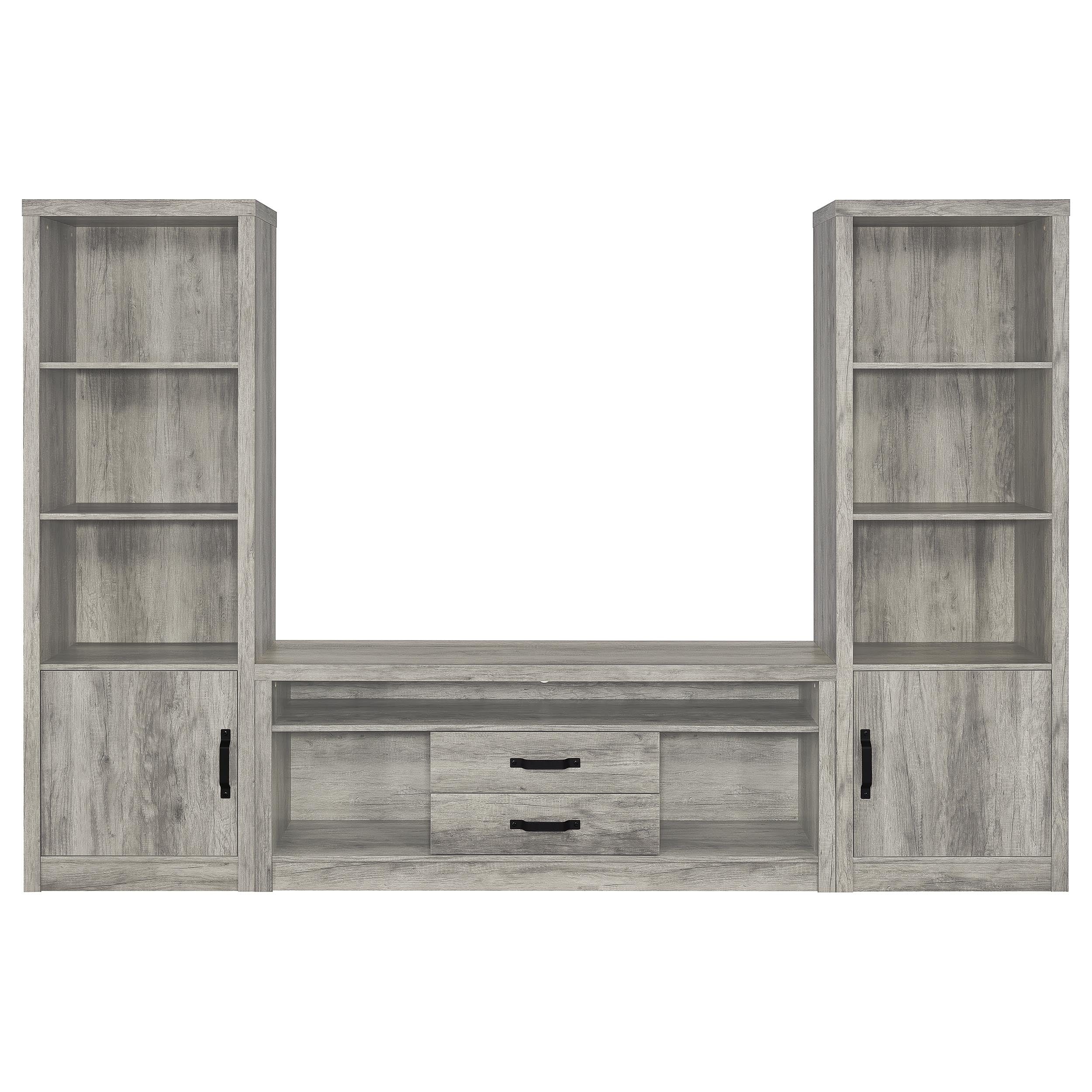 Burke 4-shelf Engineered Wood Media Tower Grey Driftwood — view 11