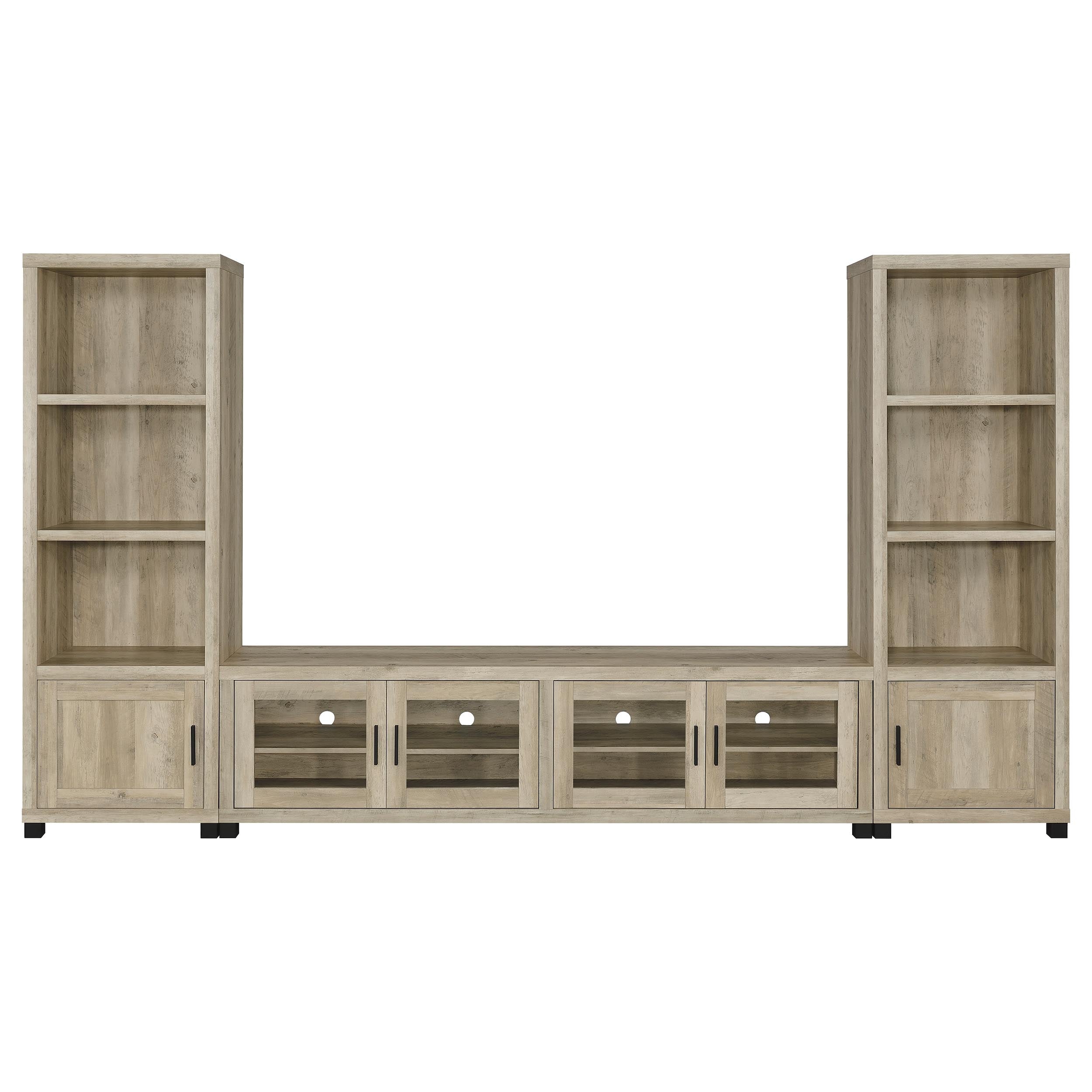 Sachin 3-shelf Engineered Wood Media Tower Distressed Pine — view 11