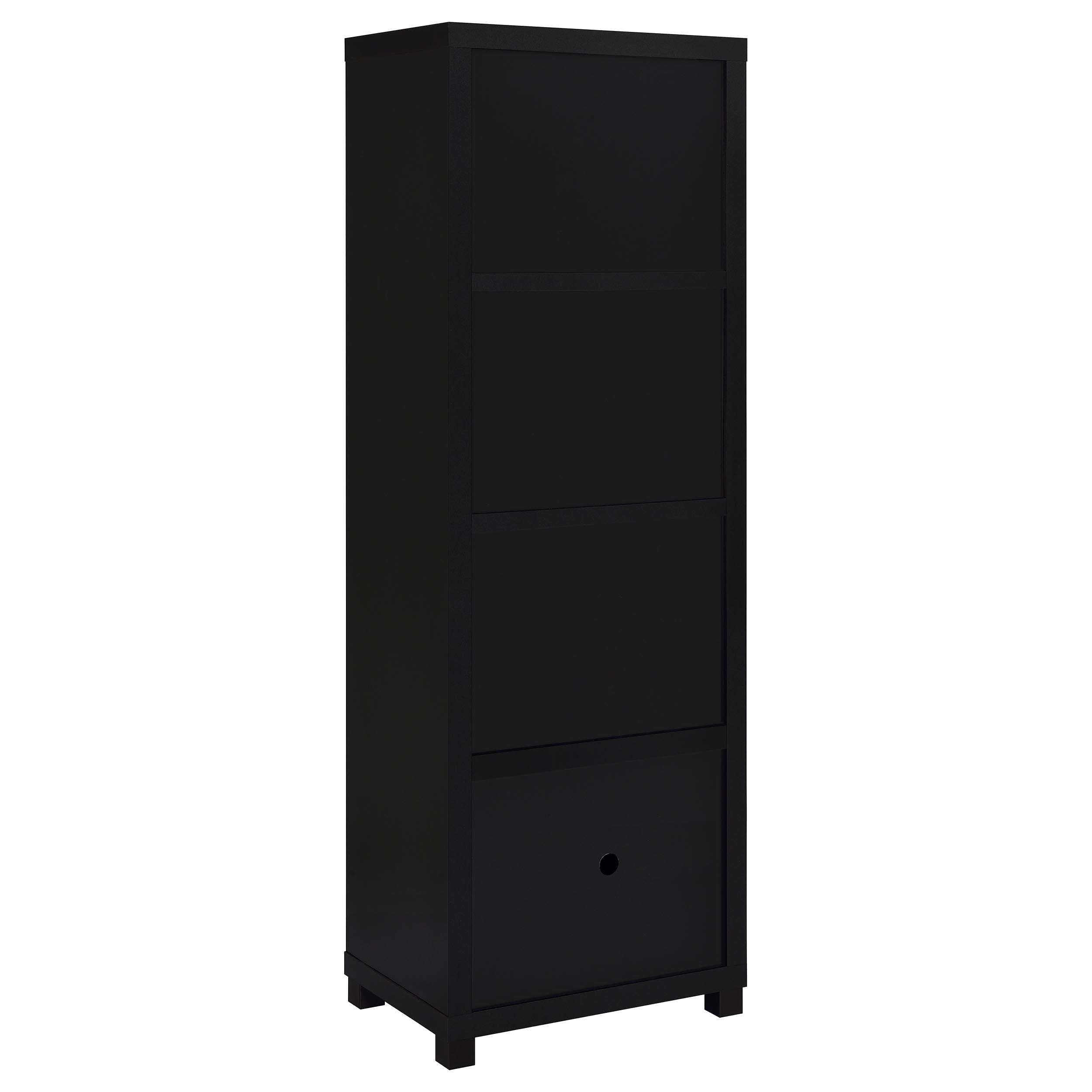 Jupiter 3-shelf Engineered Wood Media Tower Black — view 6