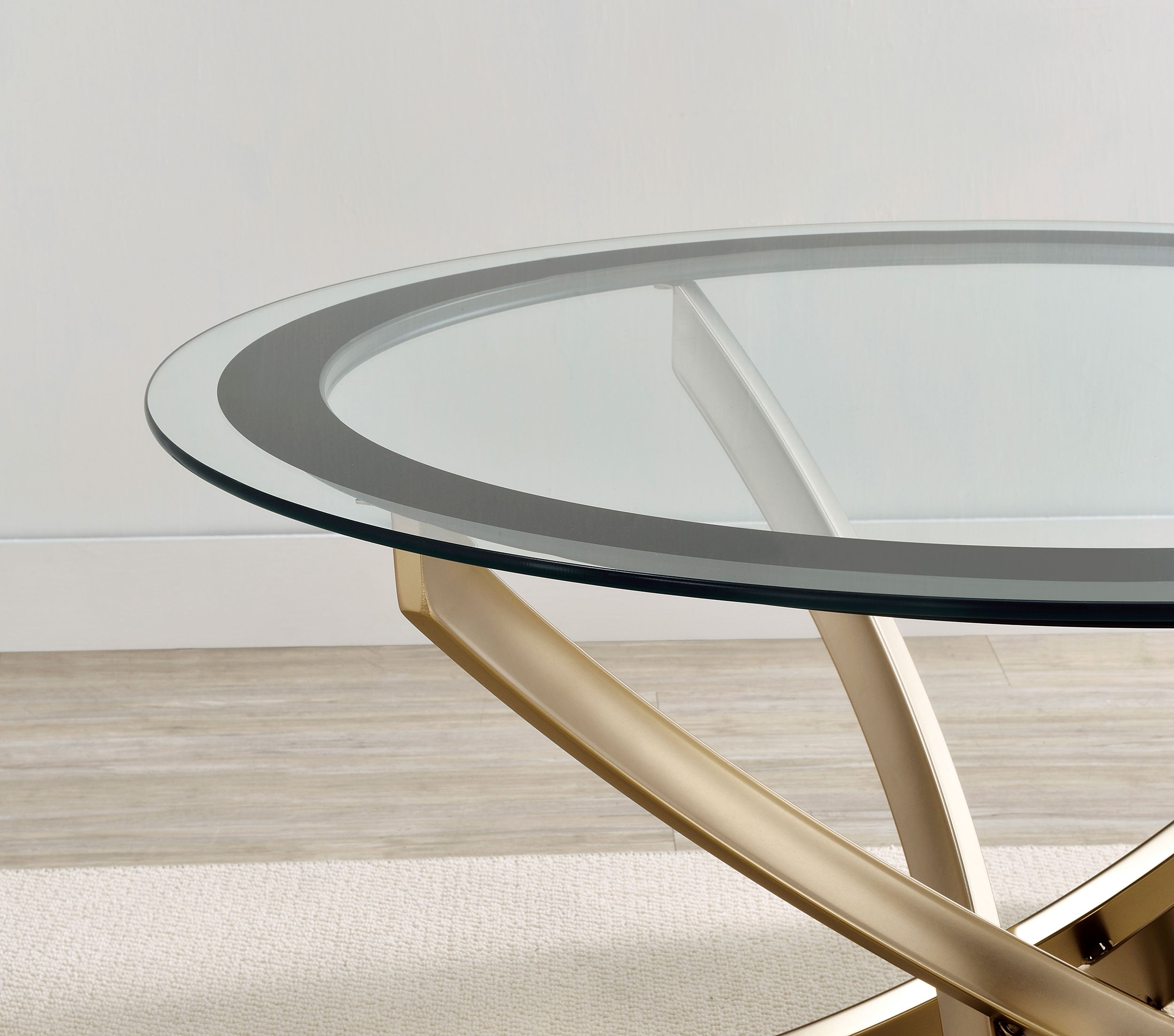 Brooke 2-piece Round Coffee and End Table Set Rose Brass — view 5