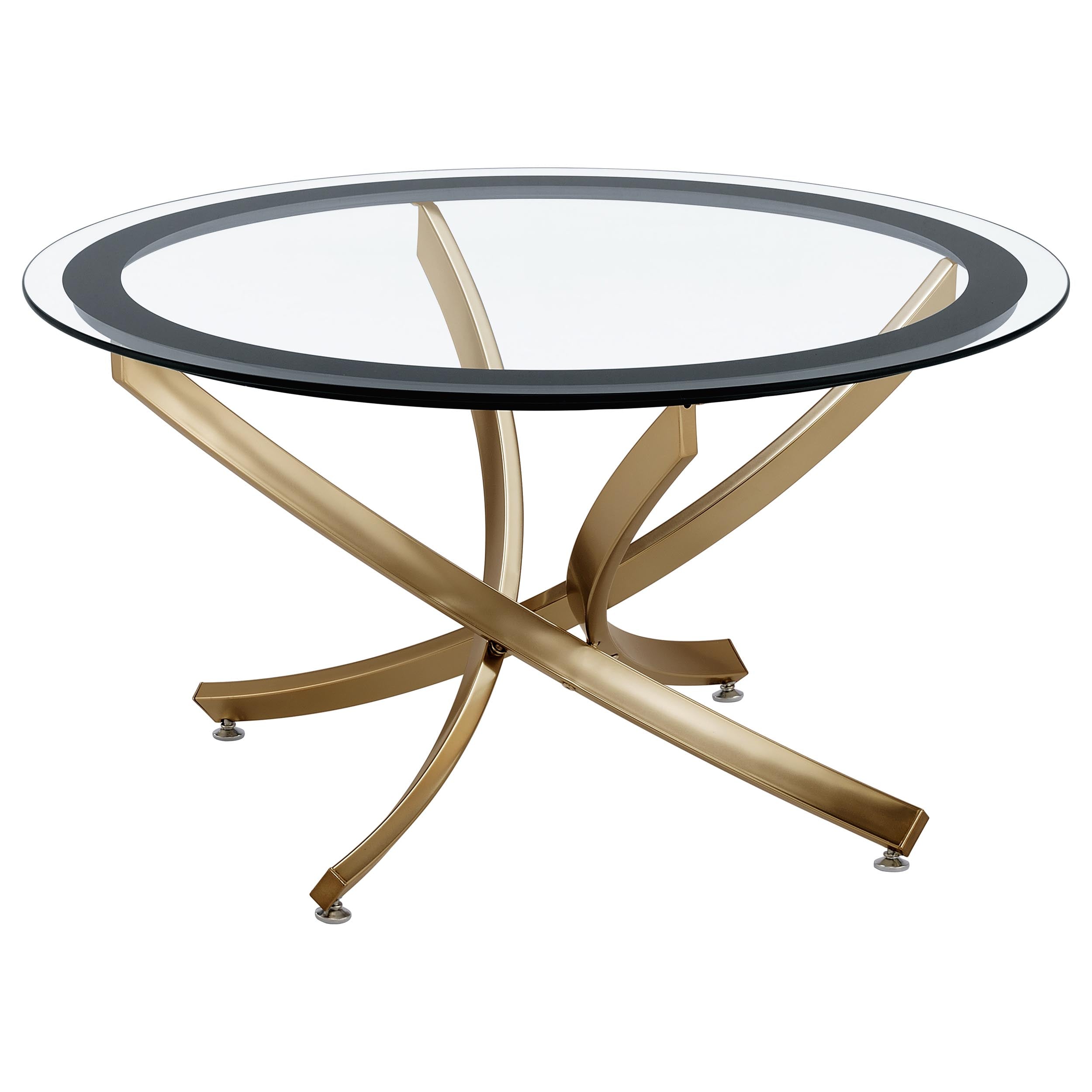 Brooke 3-piece Round Coffee and End Table Set Rose Brass — view 4