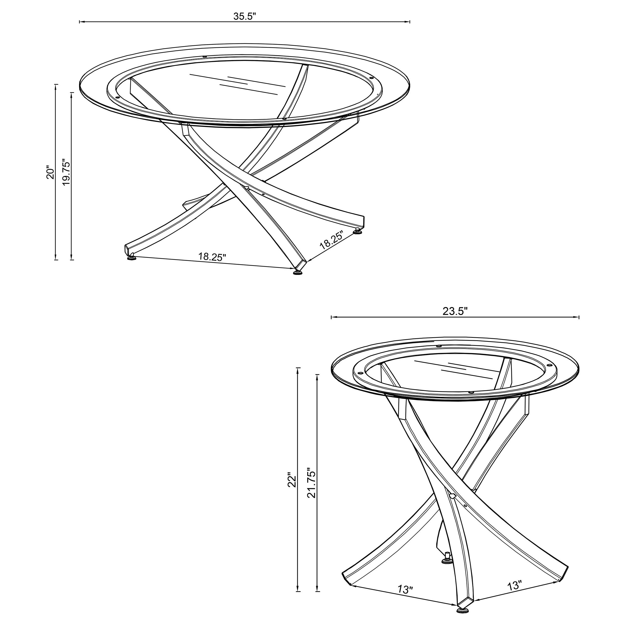 Brooke 3-piece Round Coffee and End Table Set Rose Brass — view 5