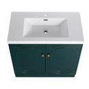 Contemporary Freestanding Bathroom Vanity With Resin Sink & Soft-Close Cabinet Doors