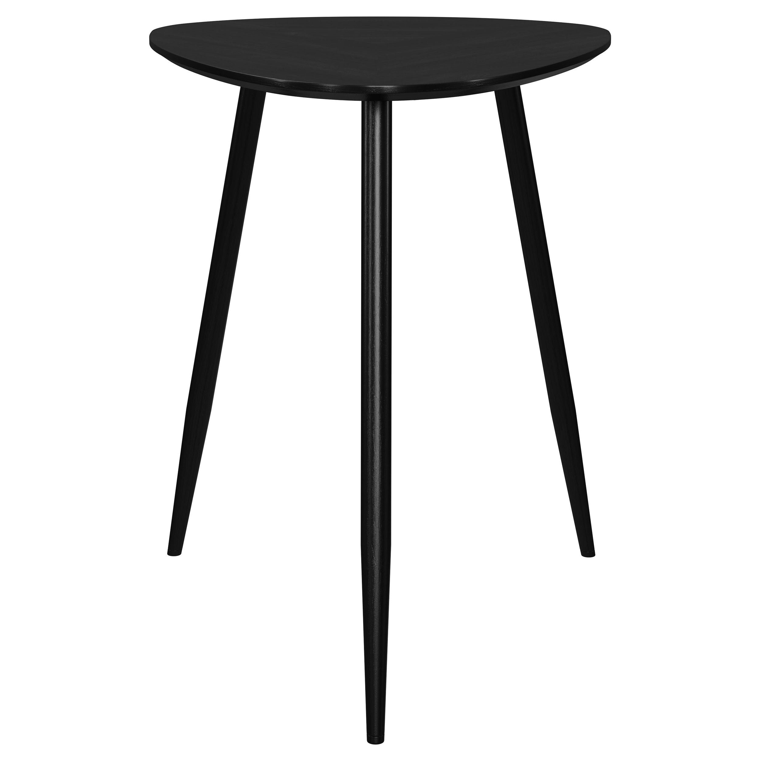 Odessa Triangular Solid Wood End Table Black — view 3