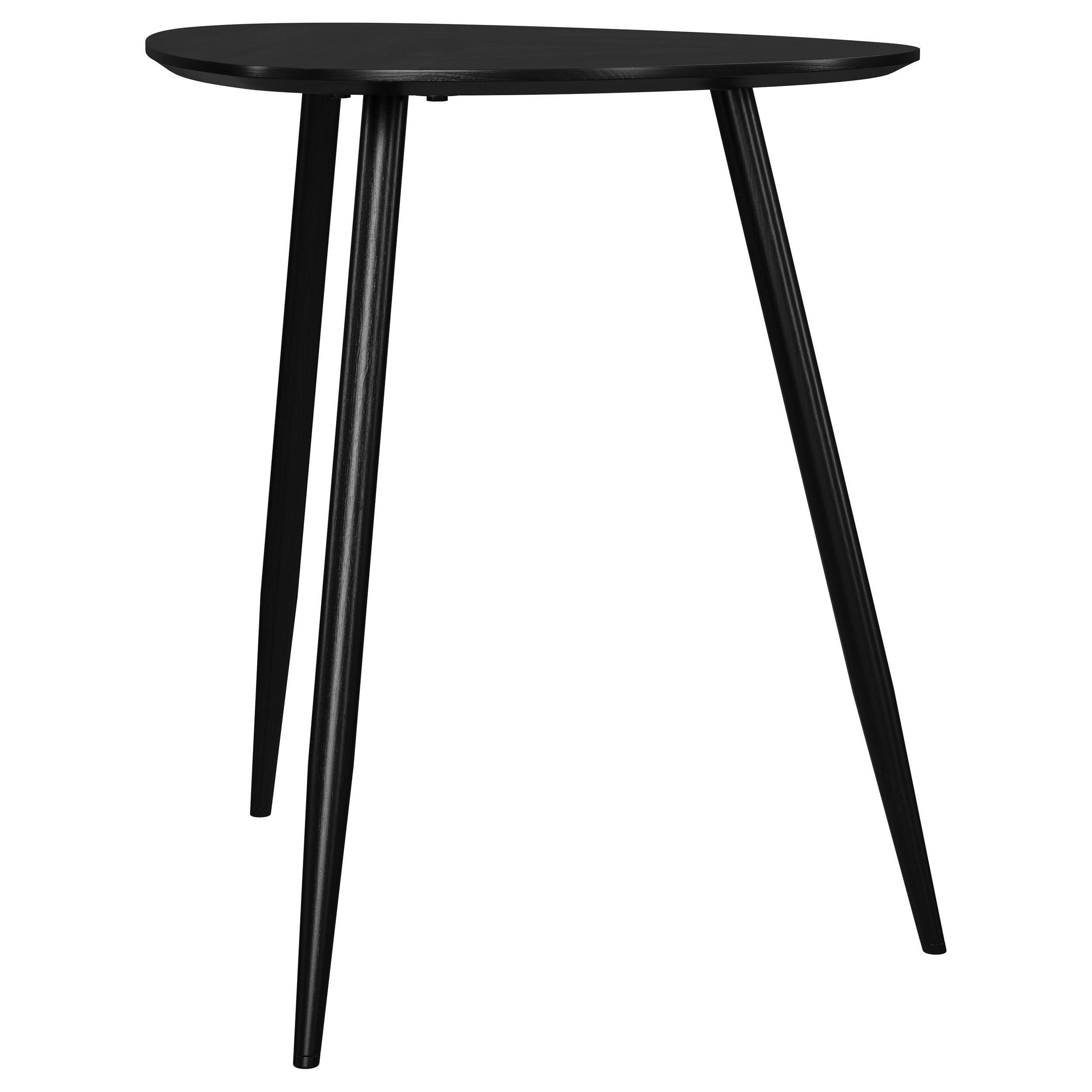 Odessa Triangular Solid Wood End Table Black — view 6