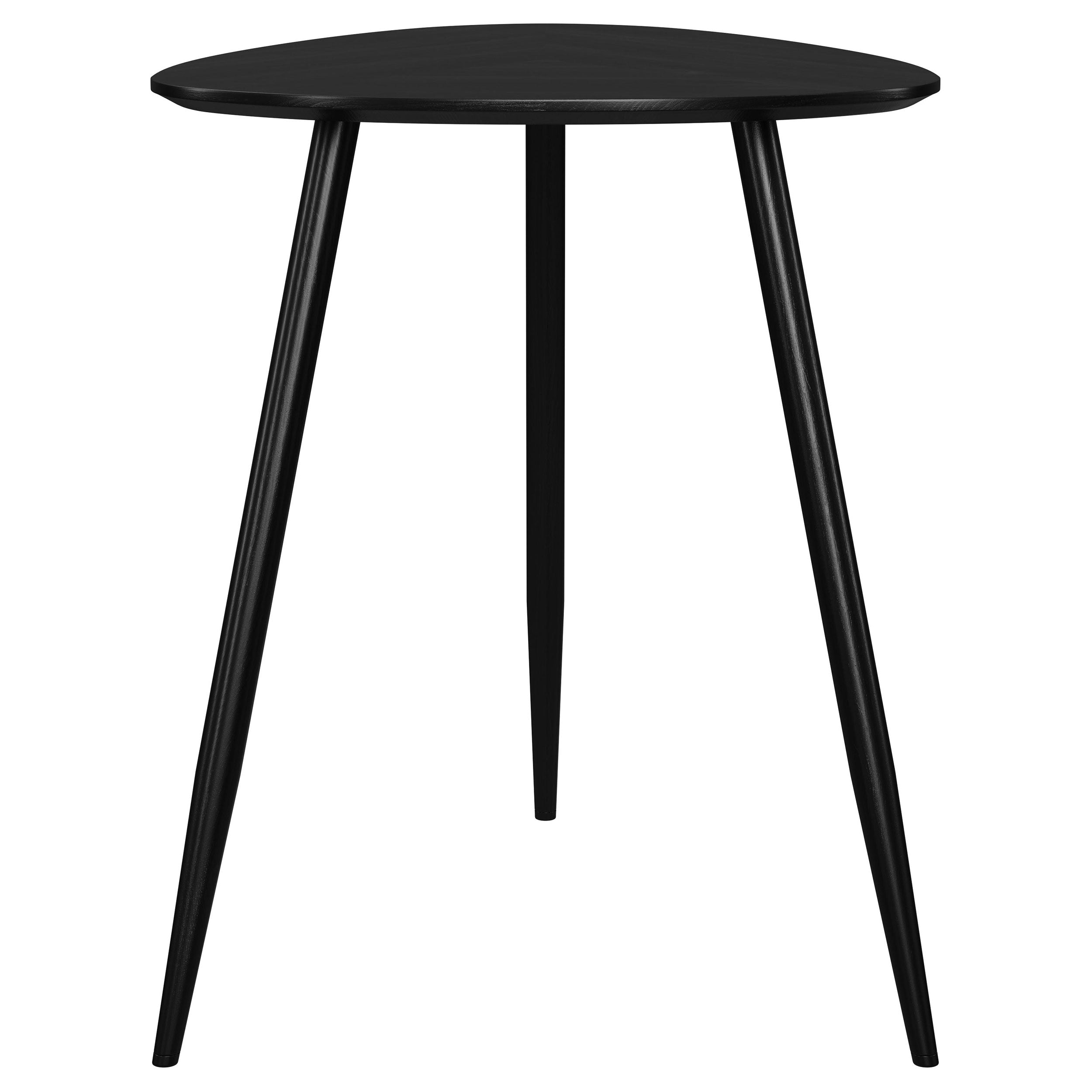 Odessa Triangular Solid Wood End Table Black — view 7