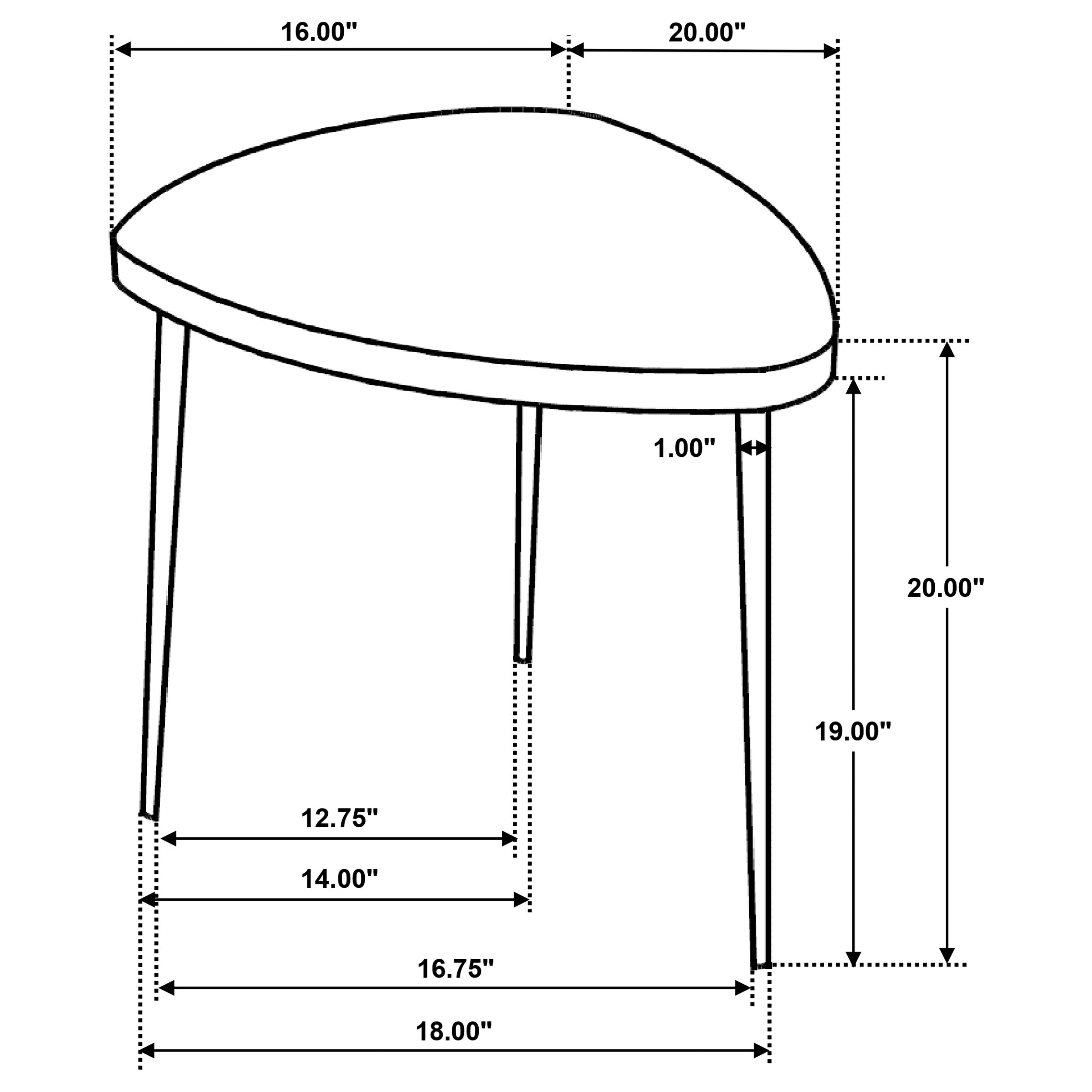 Odessa 3-piece Triangular Coffee and End Table Set Black — view 11