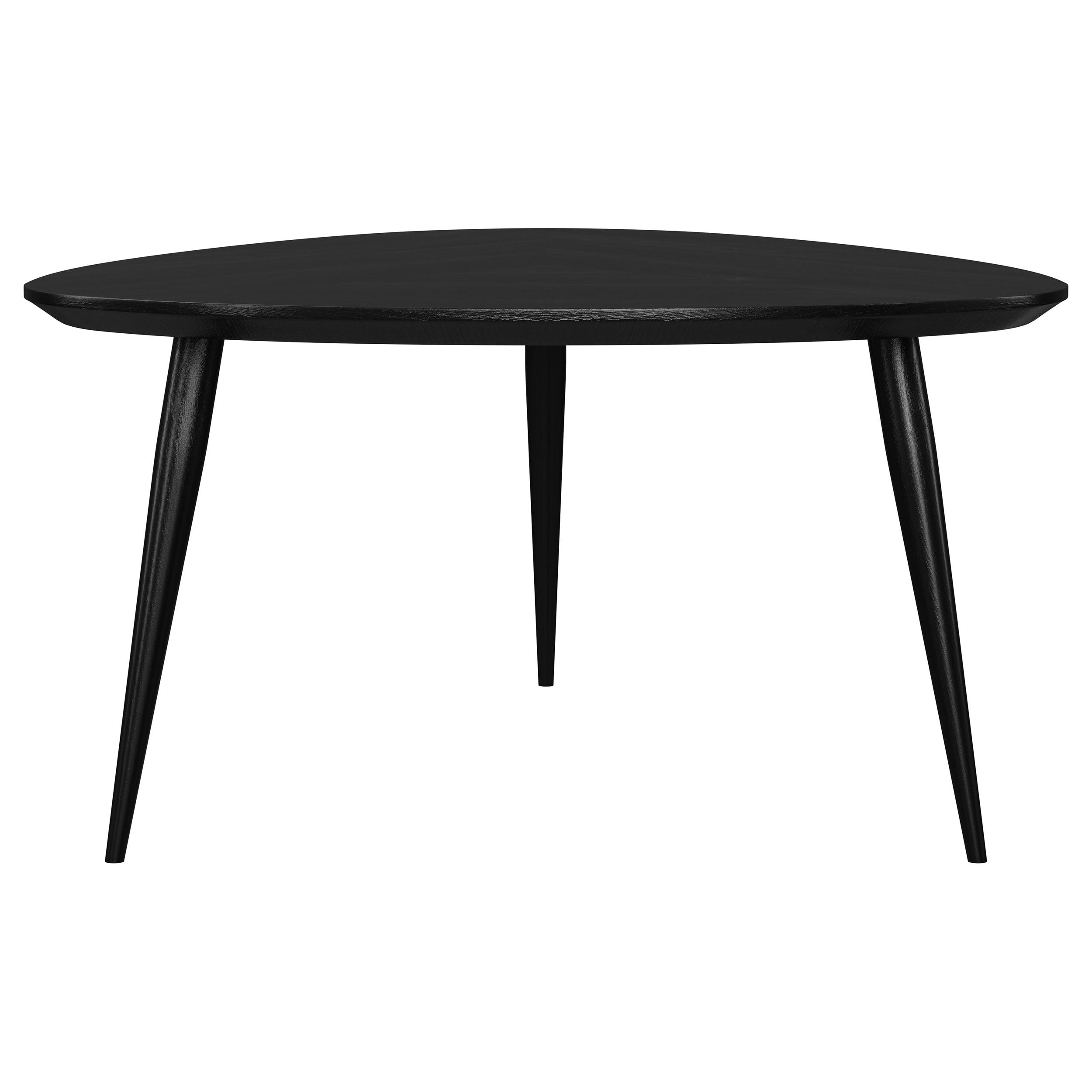 Odessa Triangular Solid Wood Coffee Table Black — view 7