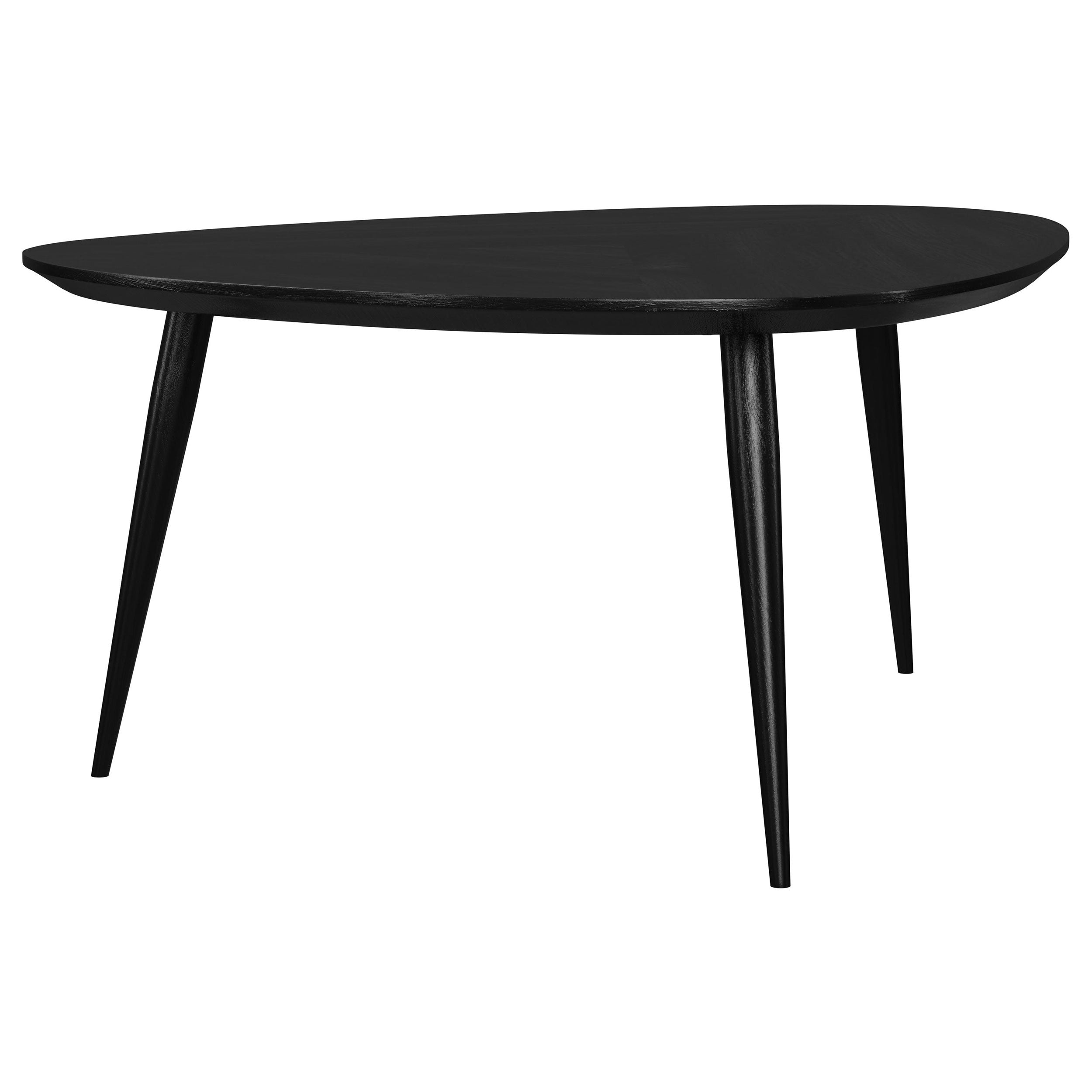 Odessa Triangular Solid Wood Coffee Table Black — view 8