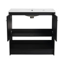 Modern Bathroom Vanity With Ceramic Sink, Freestanding Cabinet, Soft Closing Doors