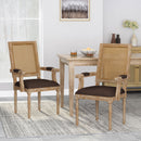 Elegant French Country Style Dining Chair With Cane Backrest
