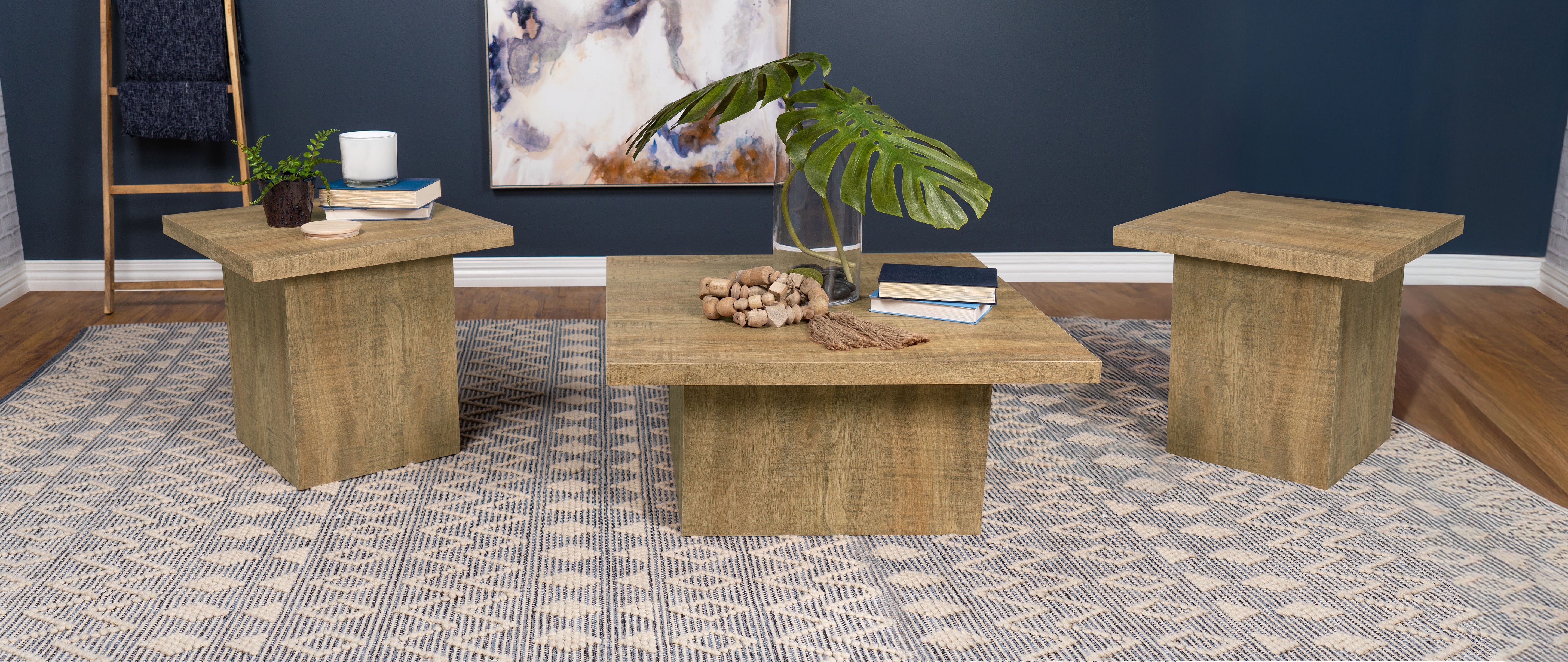 Devar 3-piece Square Coffee and End Table Set Mango — view 1