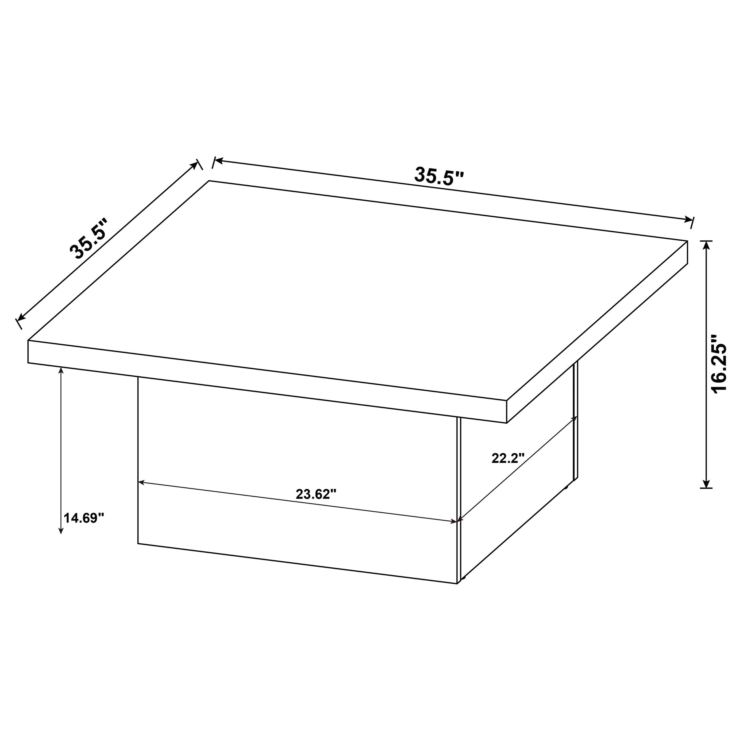 Devar Square Engineered Wood Coffee Table Mango Brown — view 6