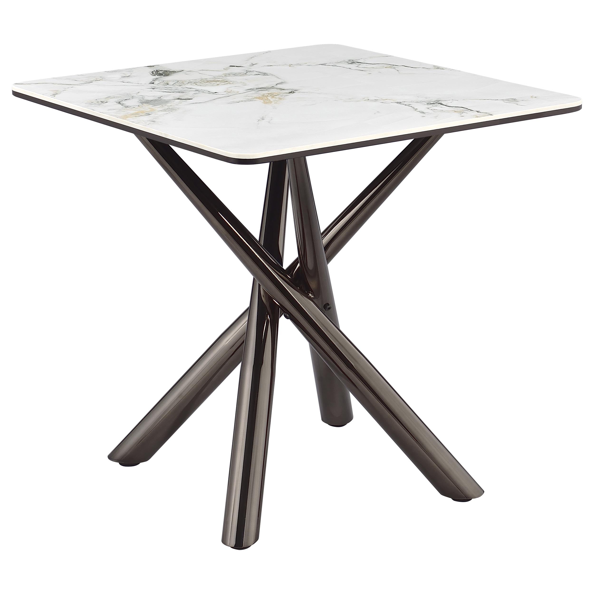 Carvell Square Sintered Stone End Side Table Mirage White — view 5