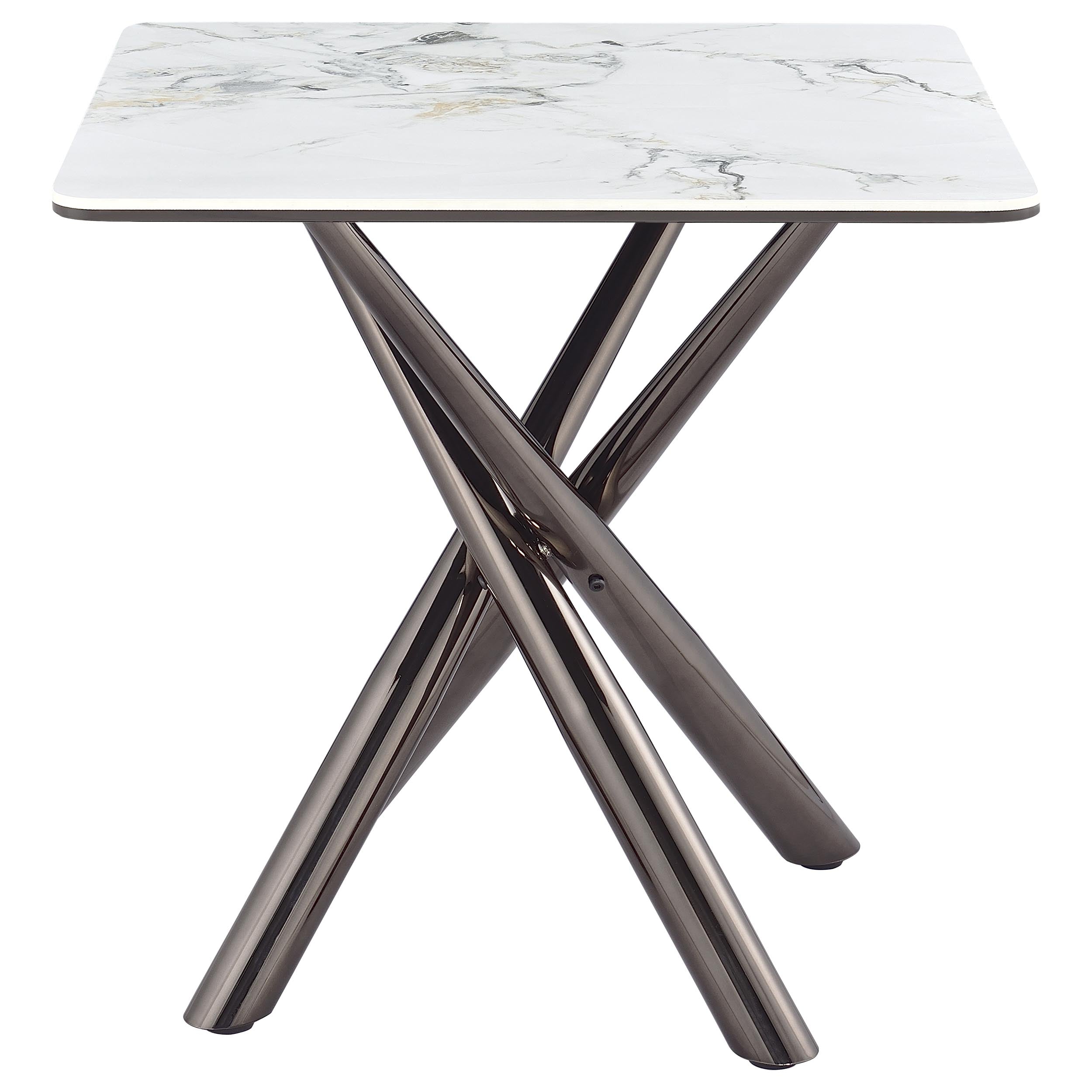 Carvell Square Sintered Stone End Side Table Mirage White — view 6