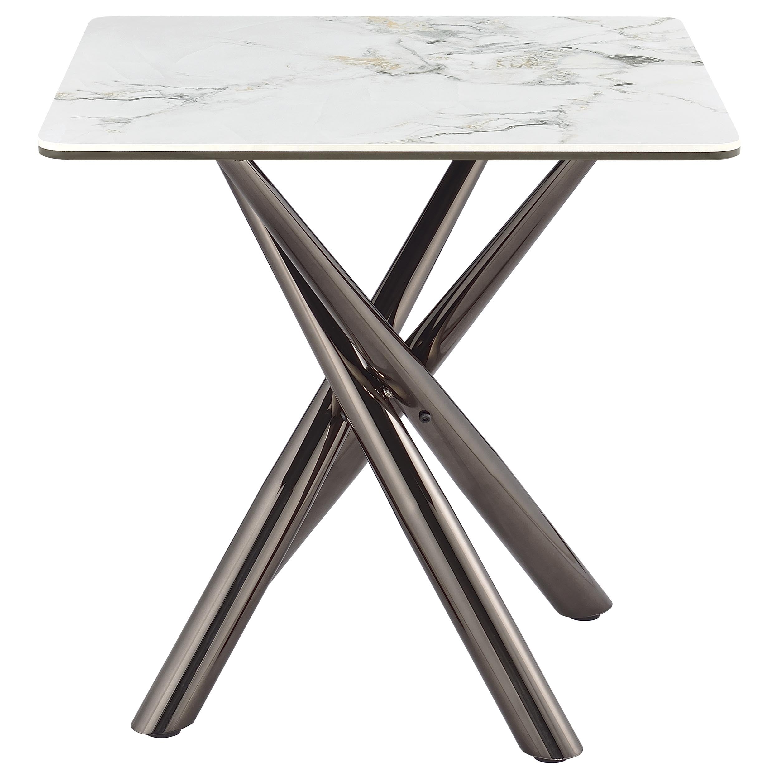 Carvell Square Sintered Stone End Side Table Mirage White — view 7