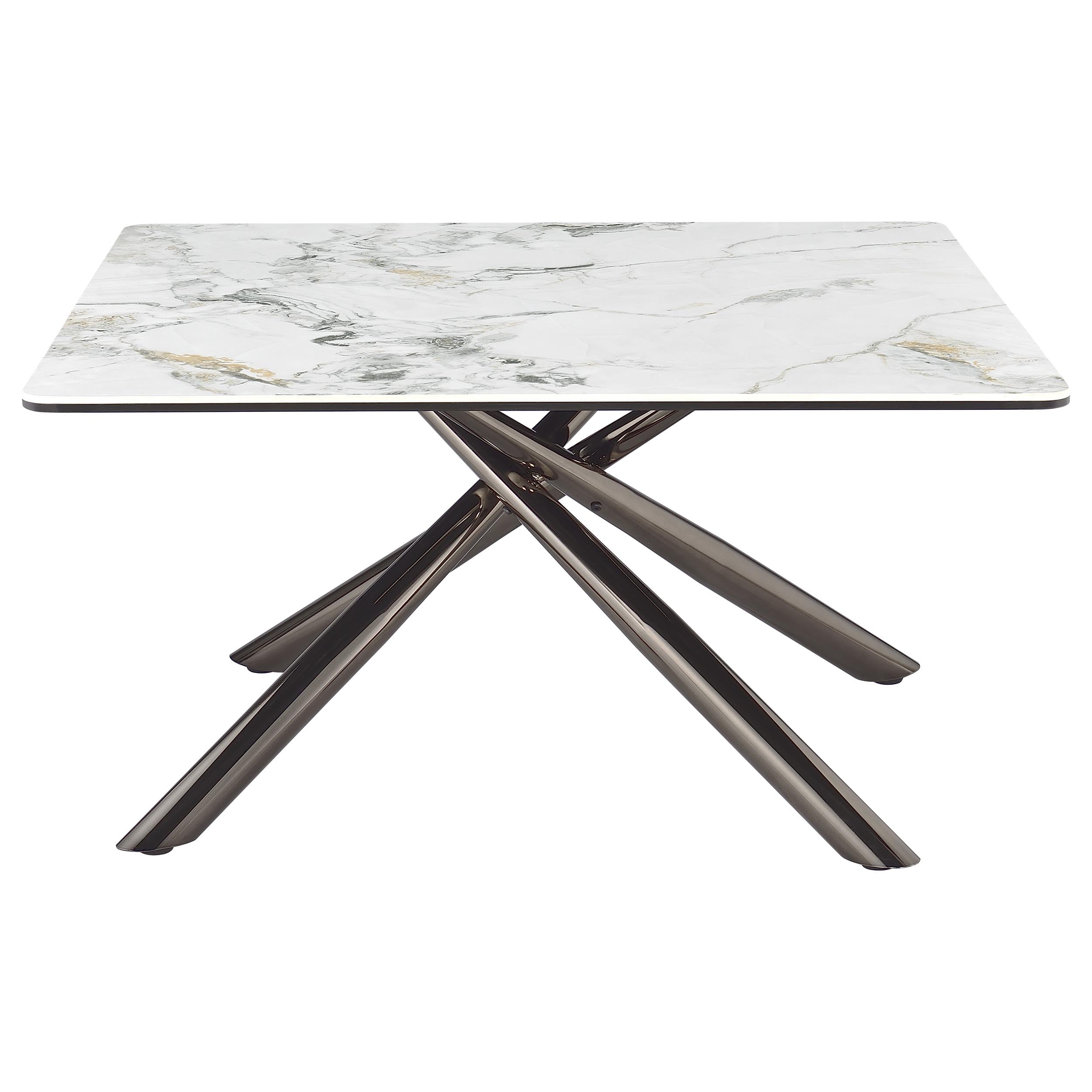 Carvell Square Sintered Stone Top Coffee Table Mirage White — view 4
