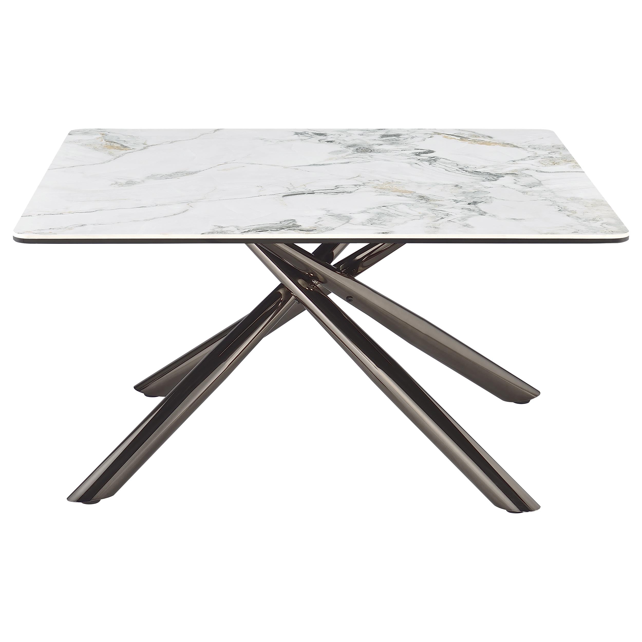 Carvell Square Sintered Stone Top Coffee Table Mirage White — view 7