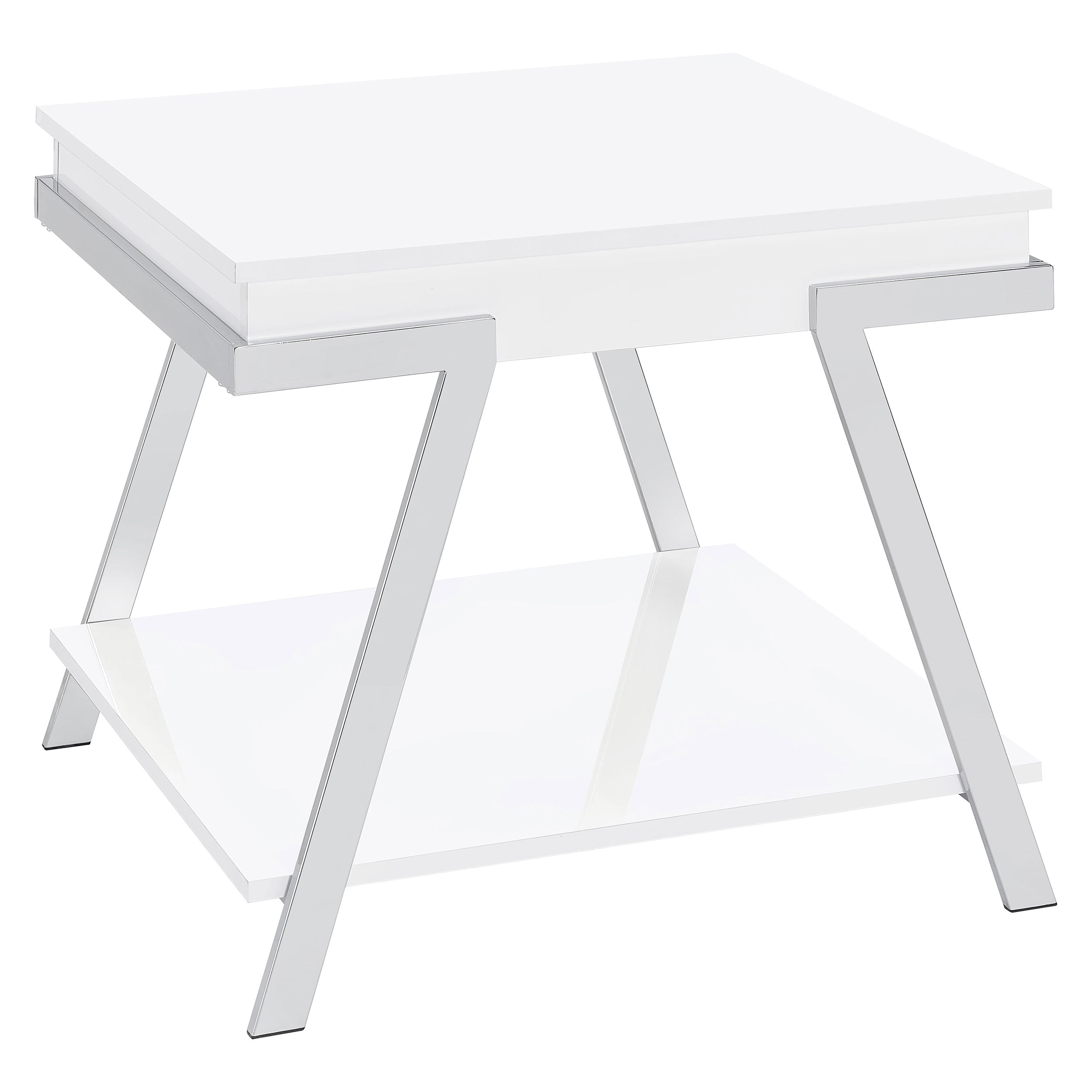 Marcia Rectangular Side End Table White High Gloss — view 1