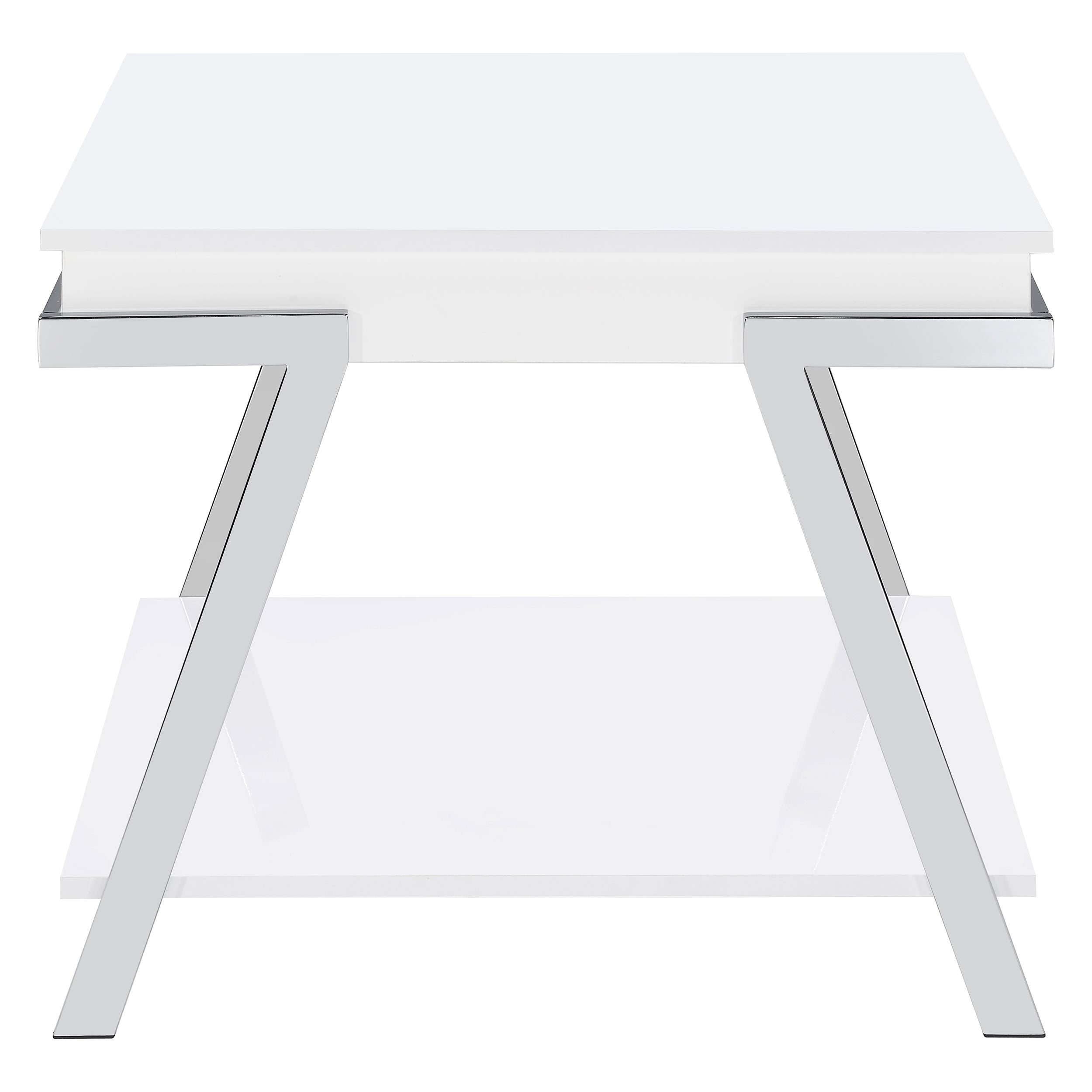 Marcia Rectangular Side End Table White High Gloss — view 3