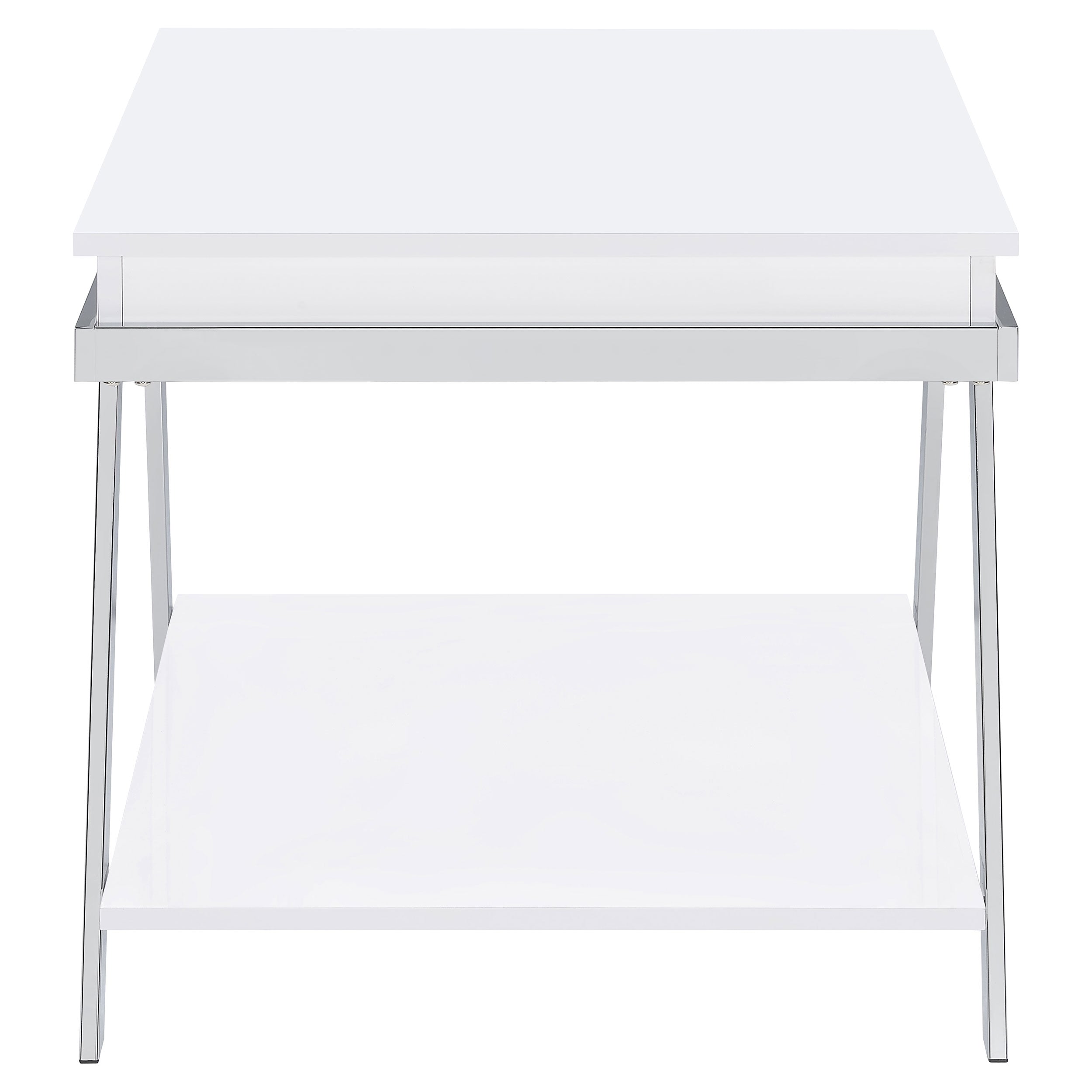 Marcia Rectangular Side End Table White High Gloss — view 5