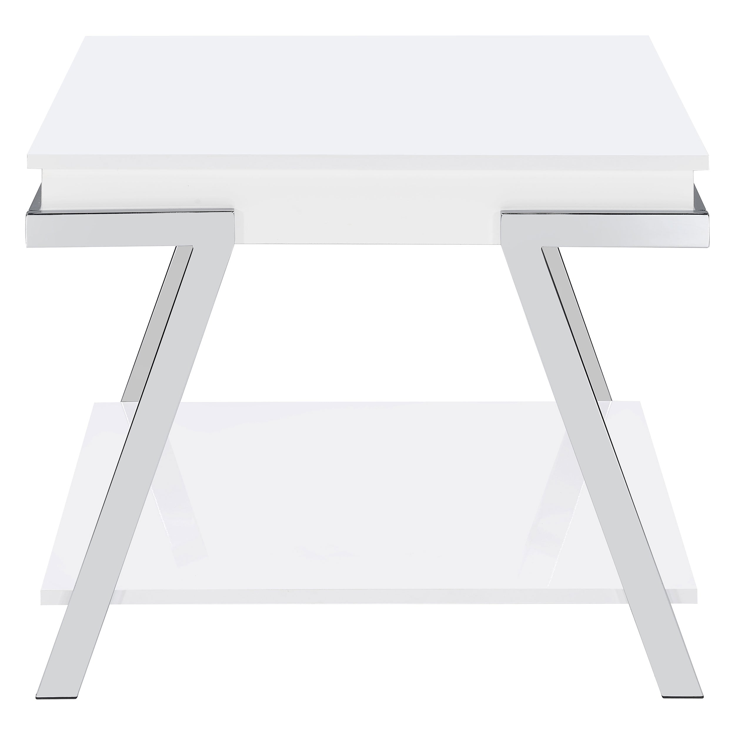 Marcia Rectangular Side End Table White High Gloss — view 6