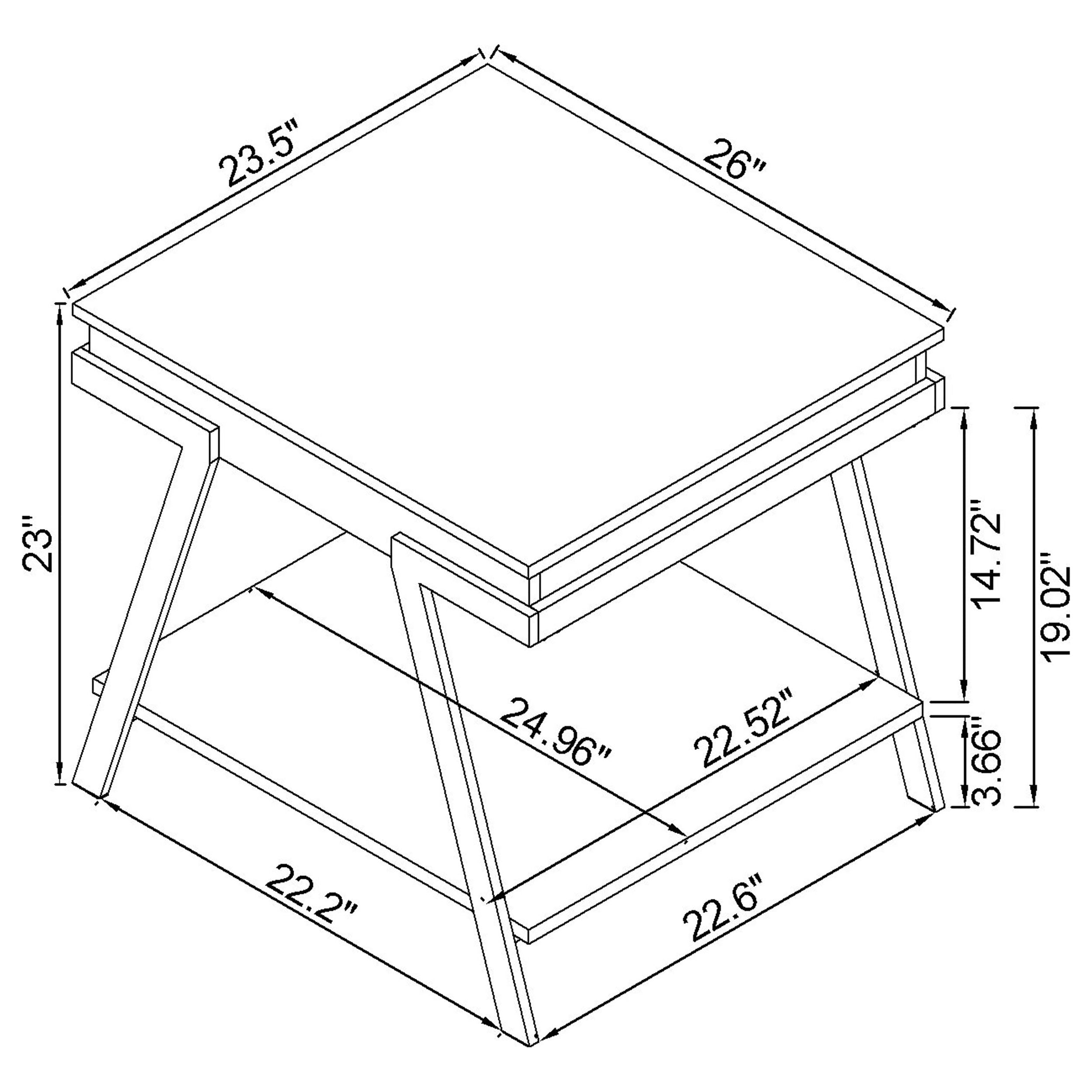 Marcia Rectangular Side End Table White High Gloss — view 9