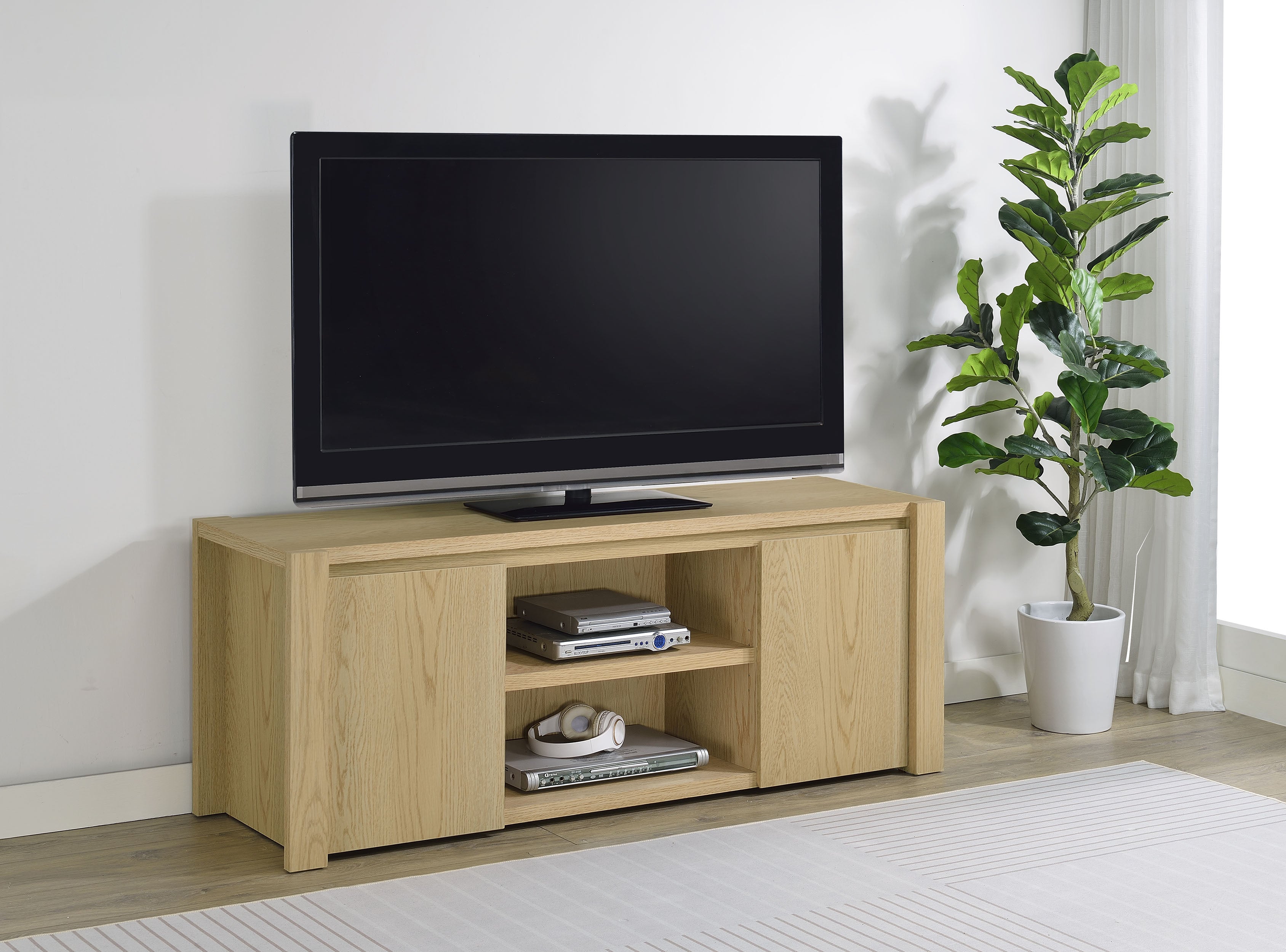 Laurelton 60-inch 2-door TV Stand Media Console Light Oak — view 2