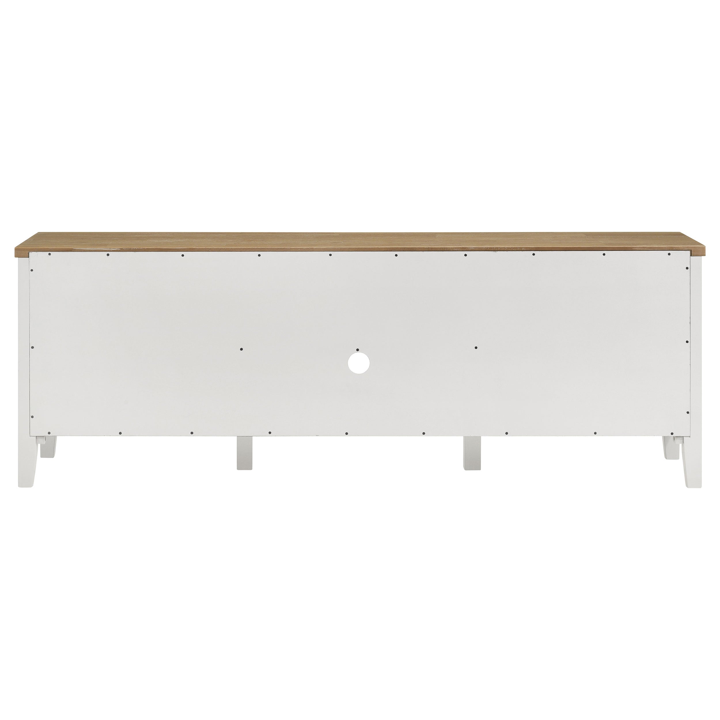 Hollis 2-door Wood 67-inch TV Stand with Drawer Brown and White — view 7