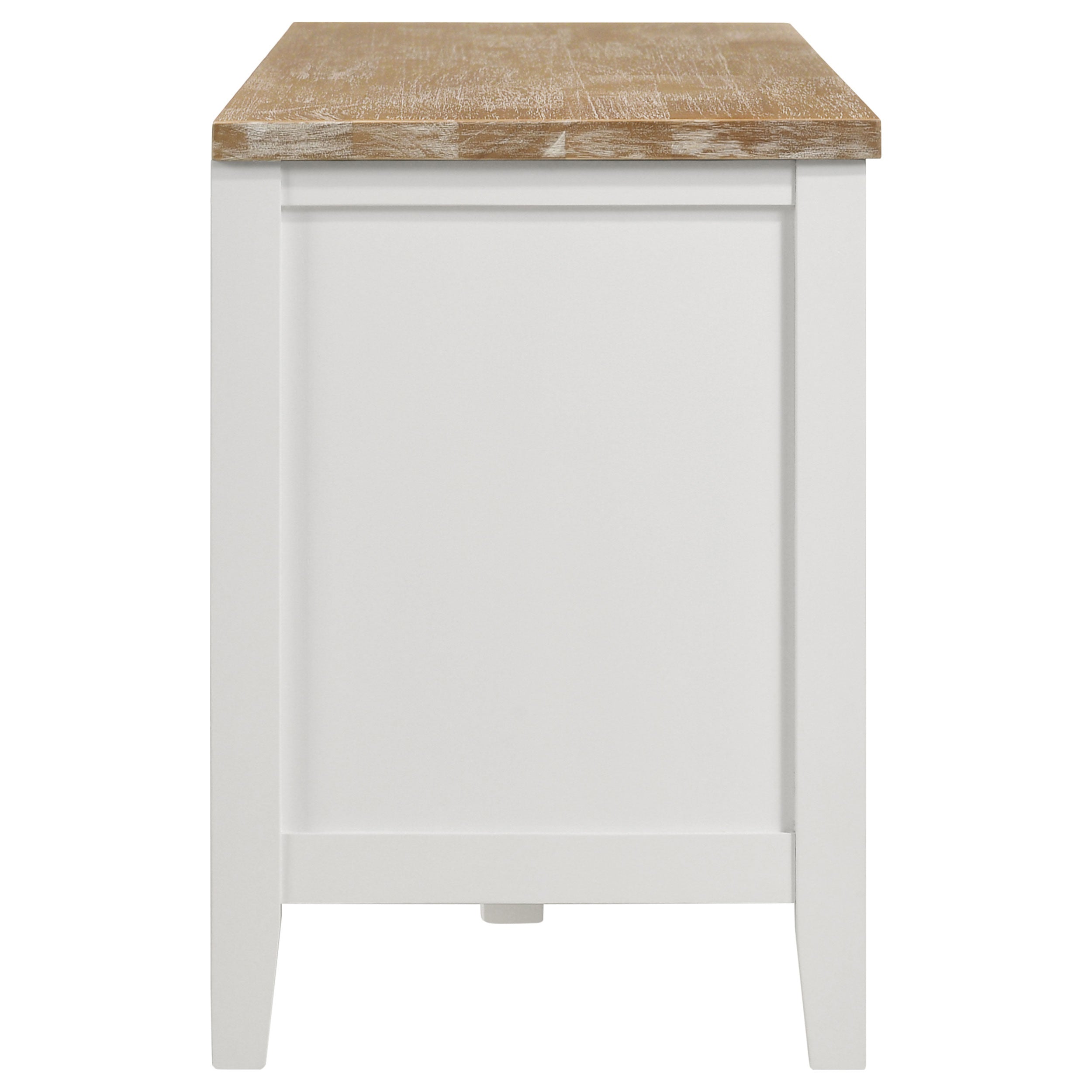 Hollis 2-door Wood 67-inch TV Stand with Drawer Brown and White — view 8