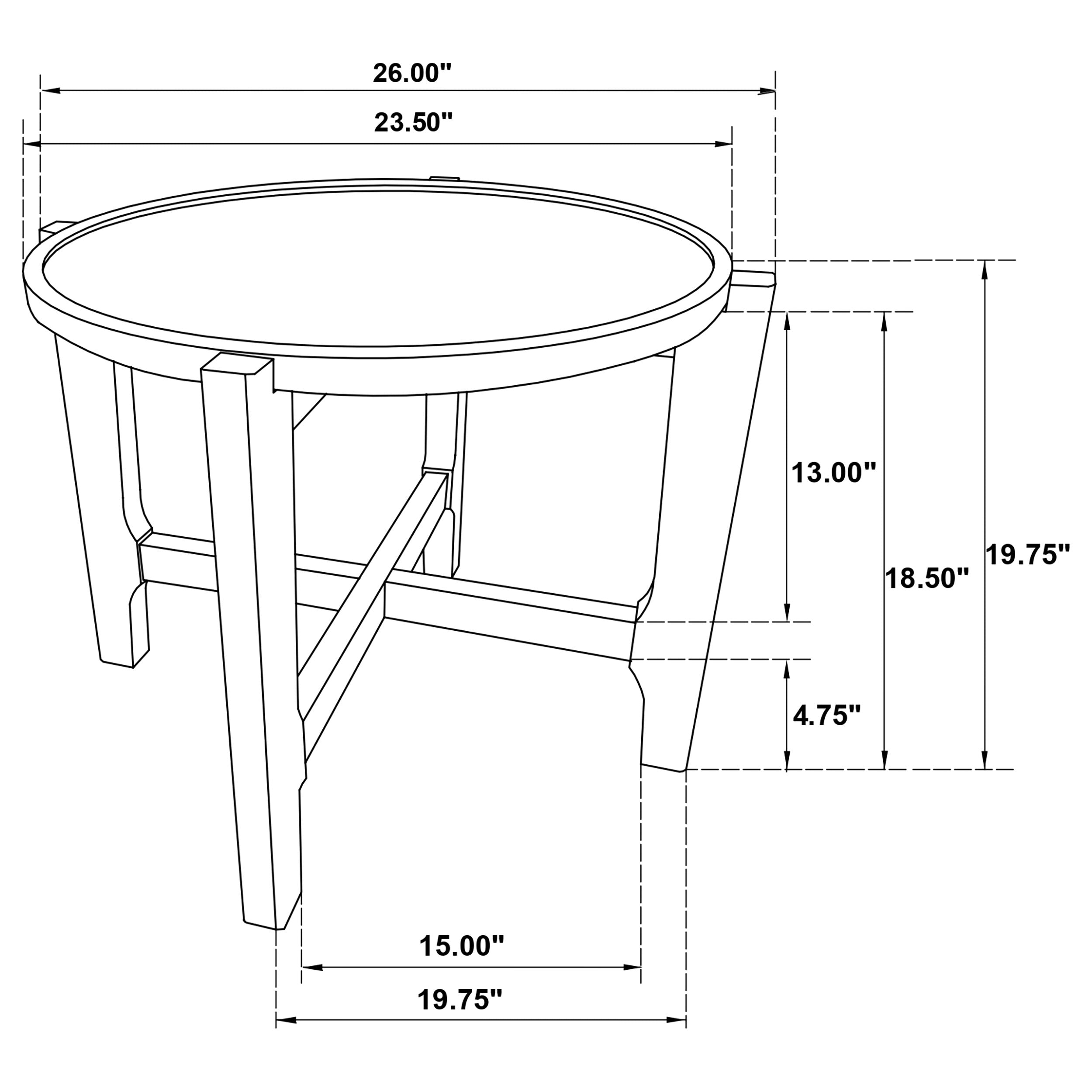 Cota Round Solid Wood End Table Dark Brown — view 6