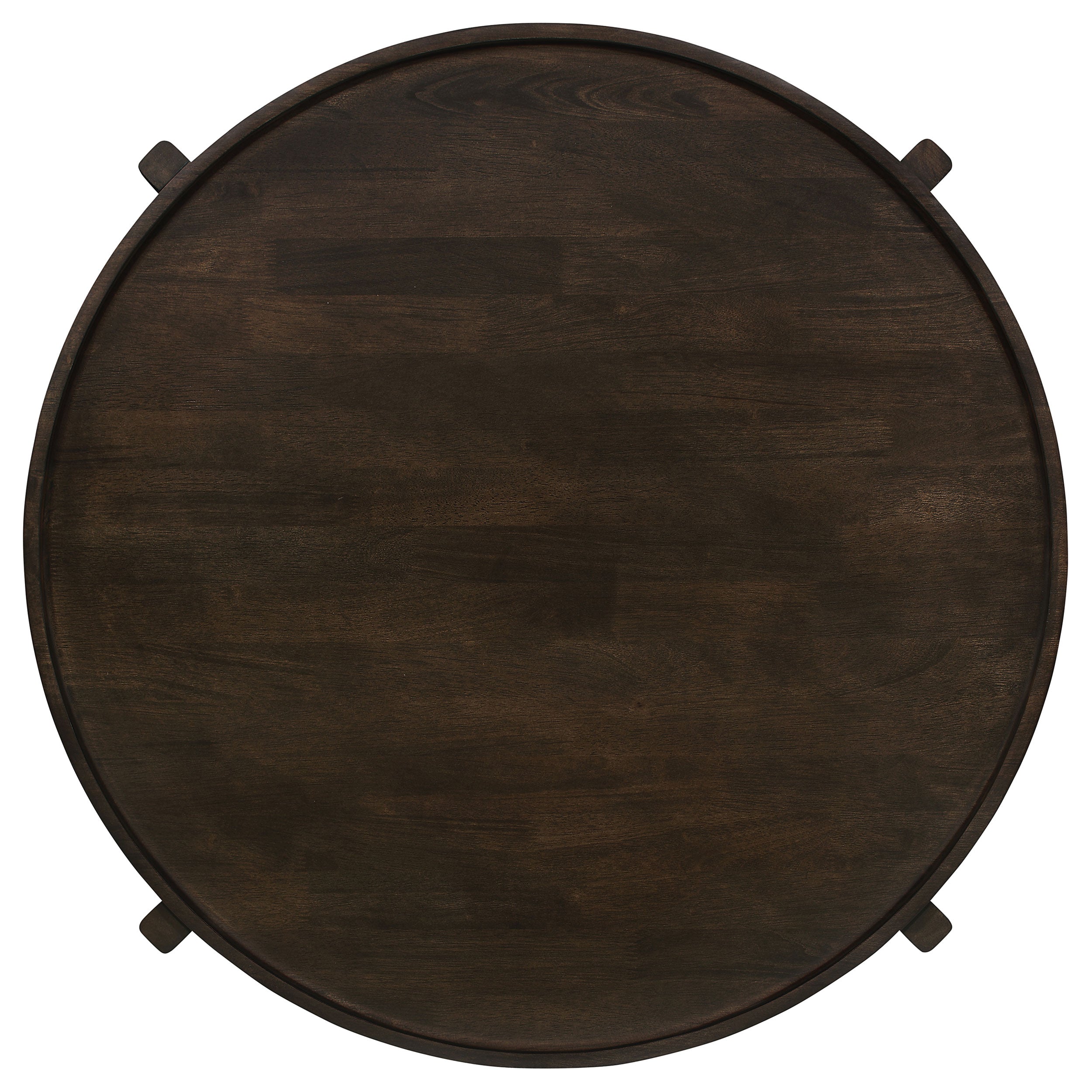 Cota Round Solid Wood Coffee Table Dark Brown — view 5