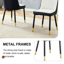 Modern 2 Tone Dining Chairs With Gold Decorated Legs (Set of 2) - White / Black
