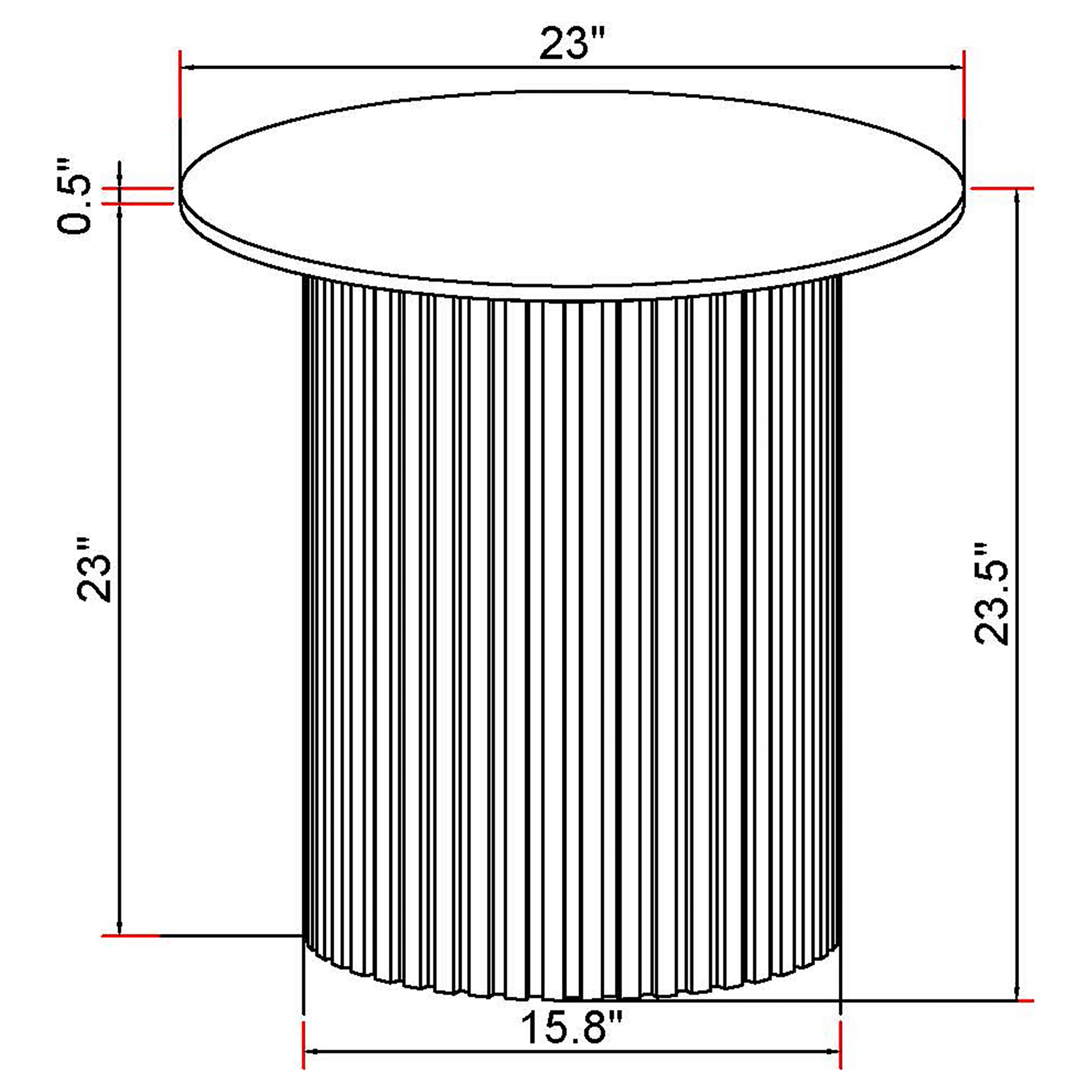 Rowena Round Sintered Stone End Table White Faux Marble — view 4