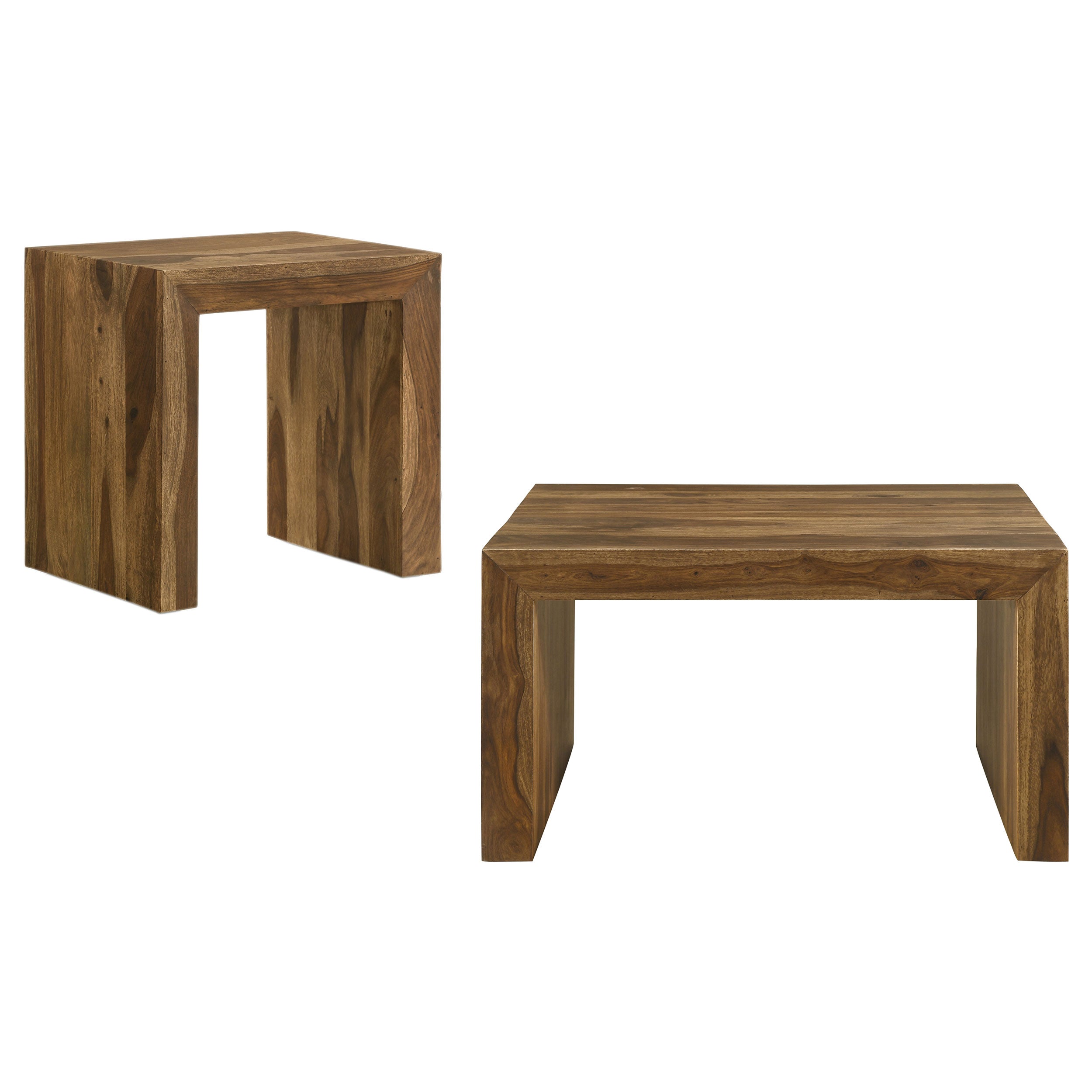 Odilia 2-piece Solid Wood Coffee and End Table Set Auburn — view 2