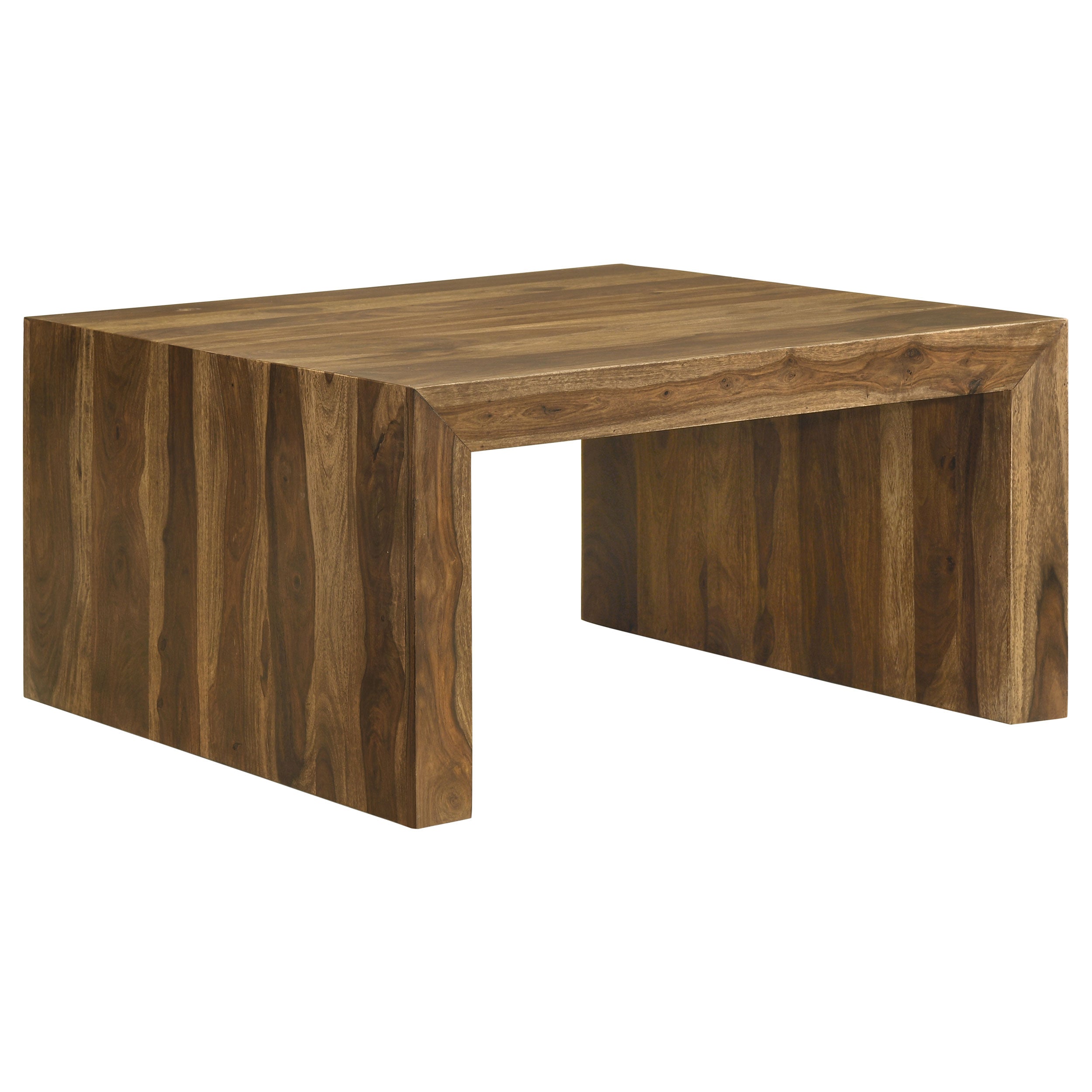 Odilia Square Solid Wood Coffee Table Auburn — view 1