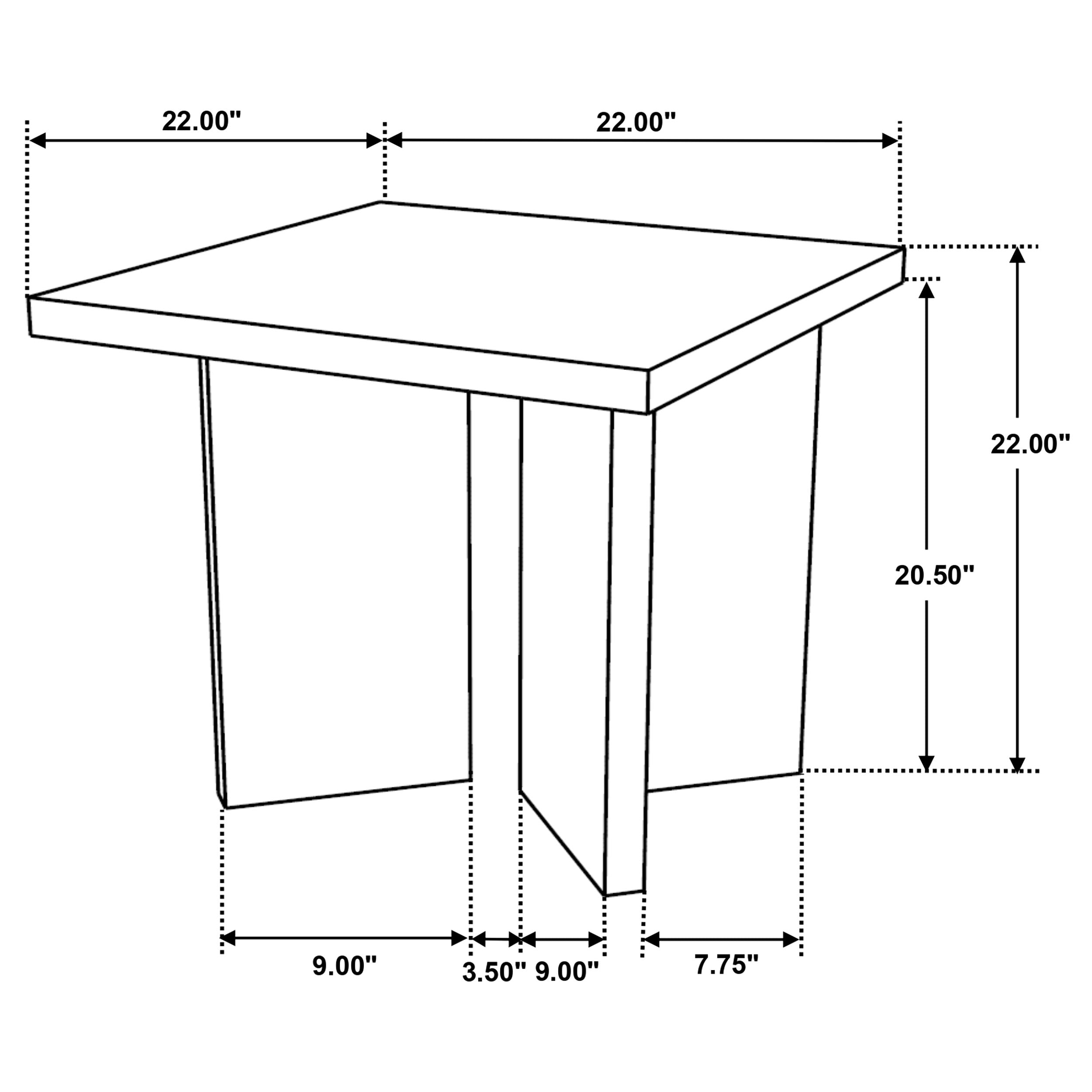 Andando Square Solid Wood End Table Mango Brown — view 7