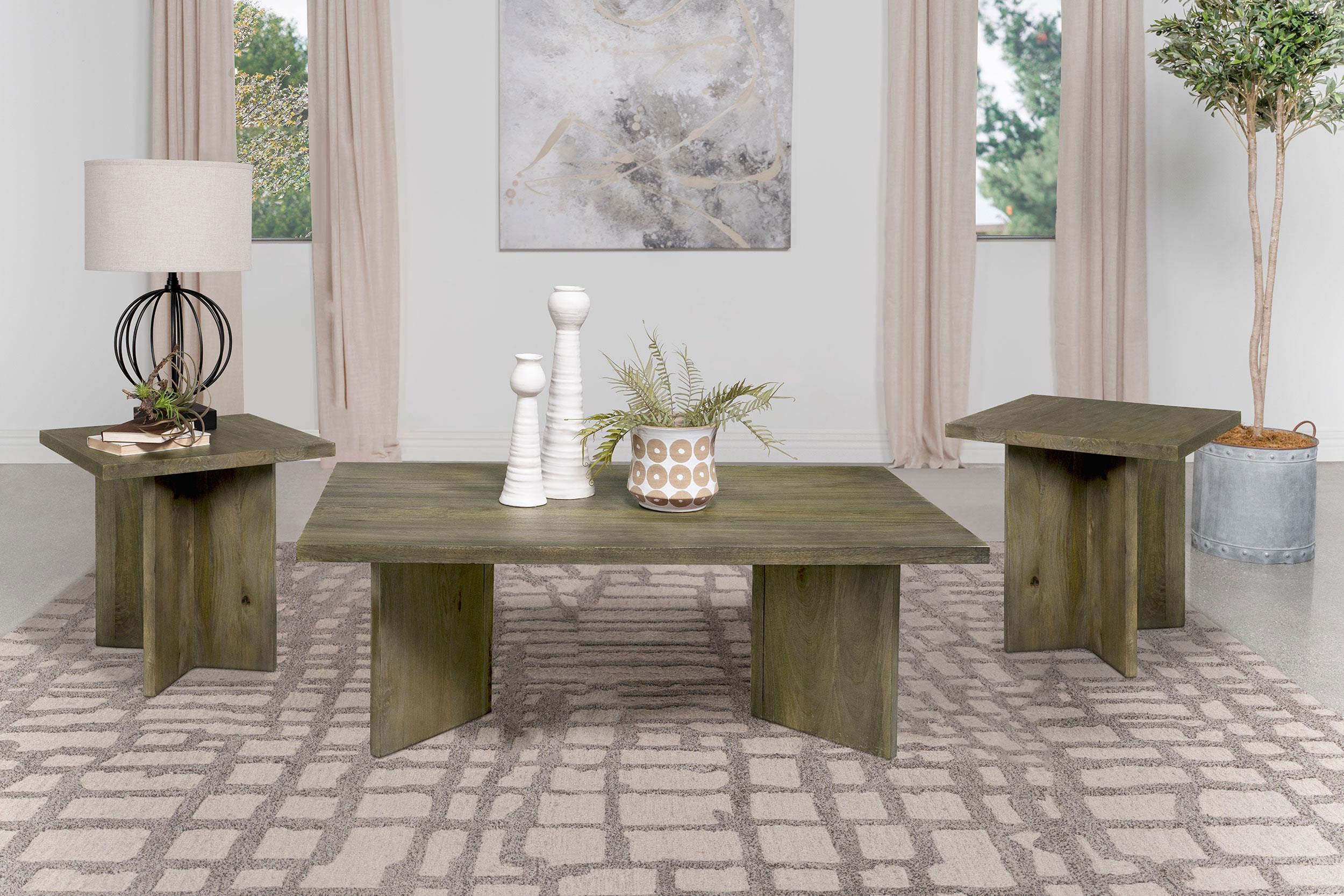 Andando 3-piece Coffee and End Table Set Mango Brown — view 1